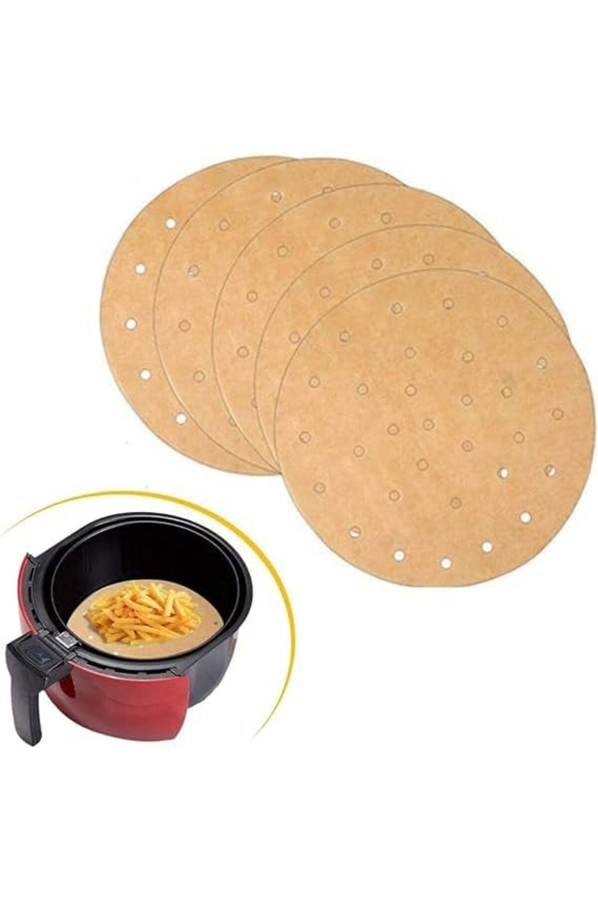 STOREMAX srhtDS Airfryer Pişirme Kağıdı, Fritöz Yağlı Kağıdı, Yanmaz Kağıt 100 Adet Oval 1.Sını