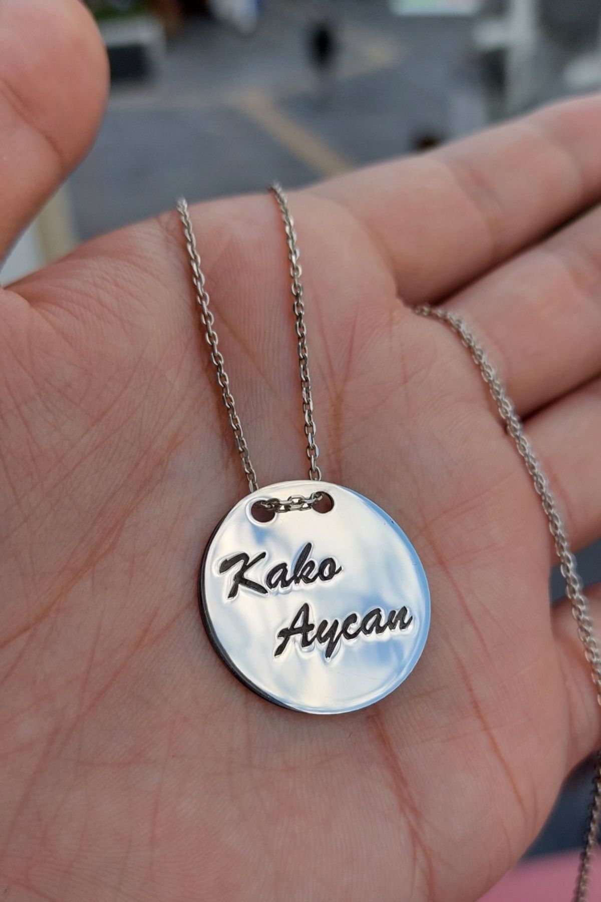 ÖZGÜR TAKI 925 Ayar Gümüş Plaka Kolye
