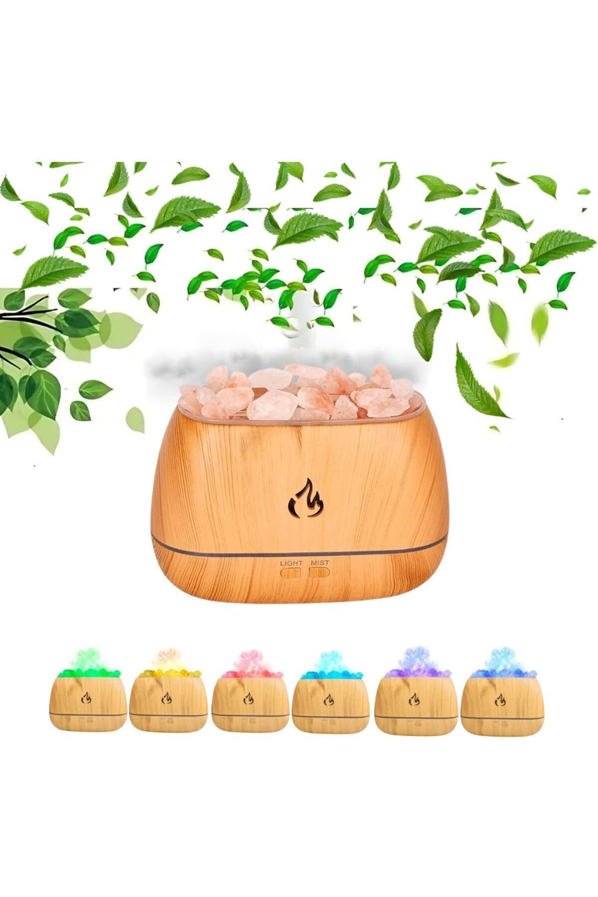 STOREMAX Hava Nemlendirici  Uyumlu Tuz Lambalı Tuz Hediyeli Humidifier 200 ml Salt Lamp Ultrasonik Gece