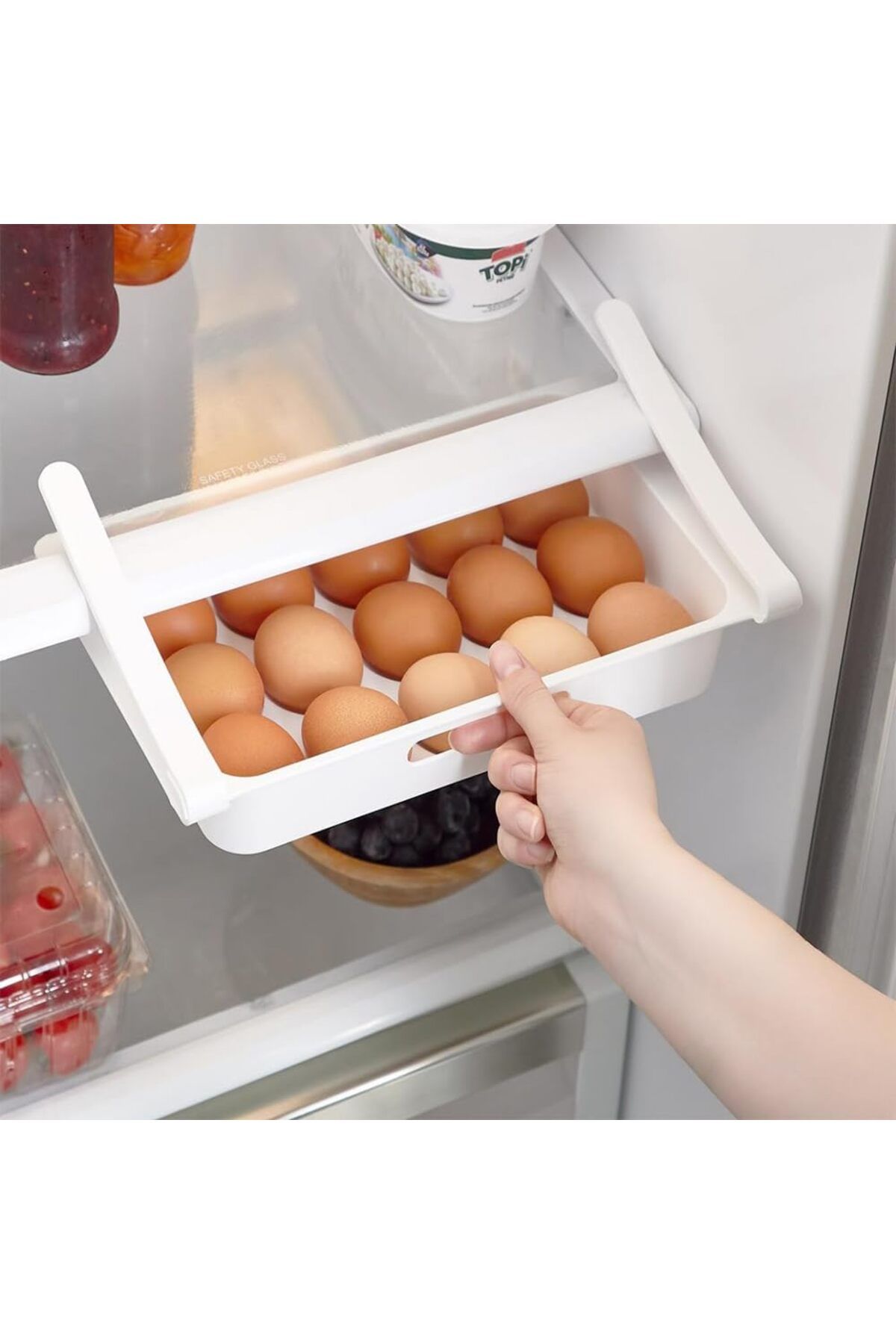 STOREMAX nffastore 15'li Yumurtalık - Buzdolabı için Yumurta Sepeti - Raf Düzenleyici - Yumurta Kutusu -