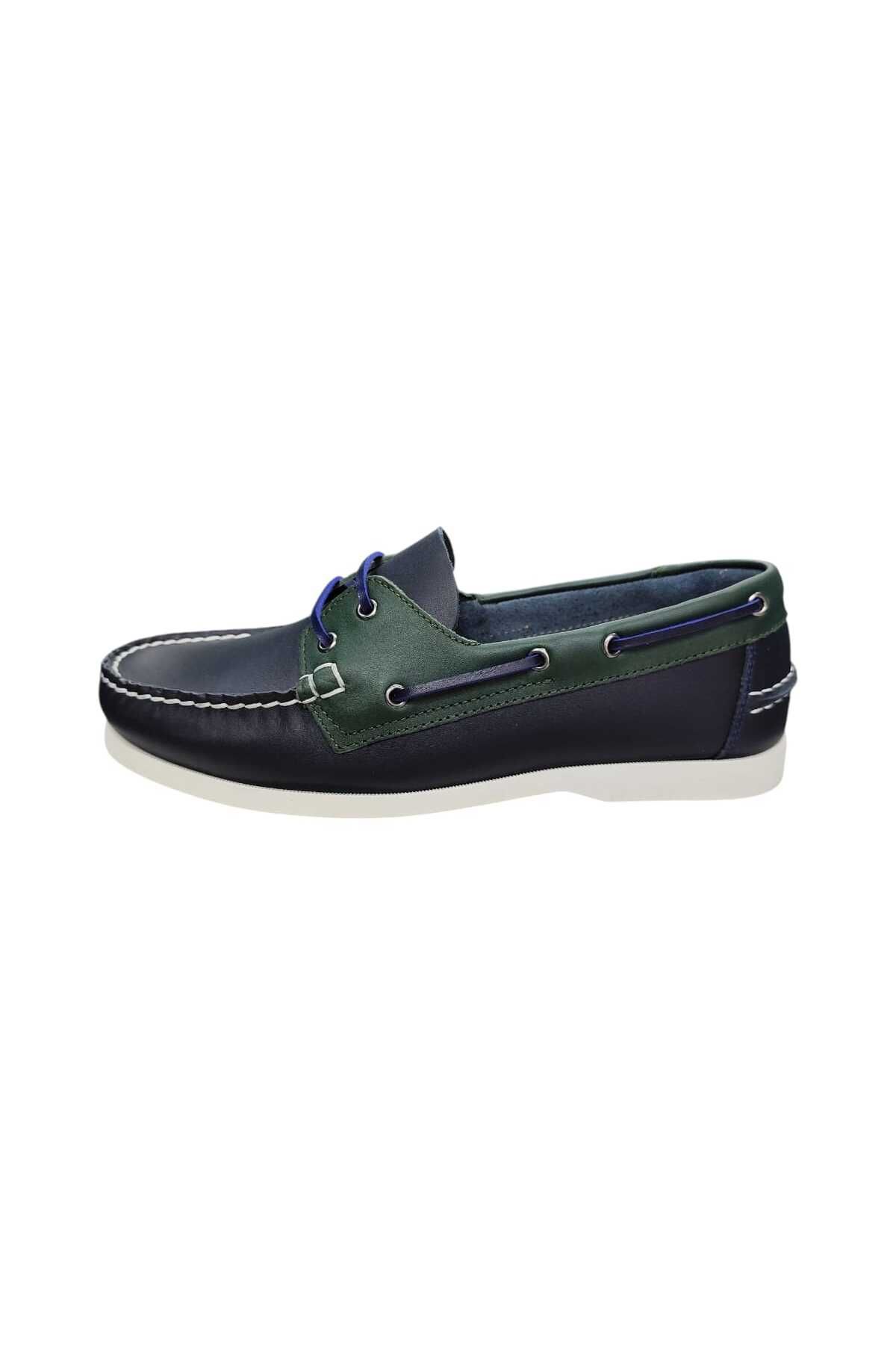 King Shoes Timberlant Ayakkabı Lacivert Yeşil