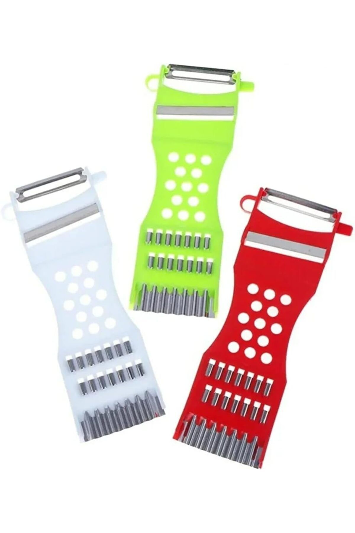 STOREMAX sellbuystore 5 in 1 Çok Fonksiyonlu Sebze Meyve Soyucu Dilimleyici 5 in 1 Rende Sarımsak Ezici 10