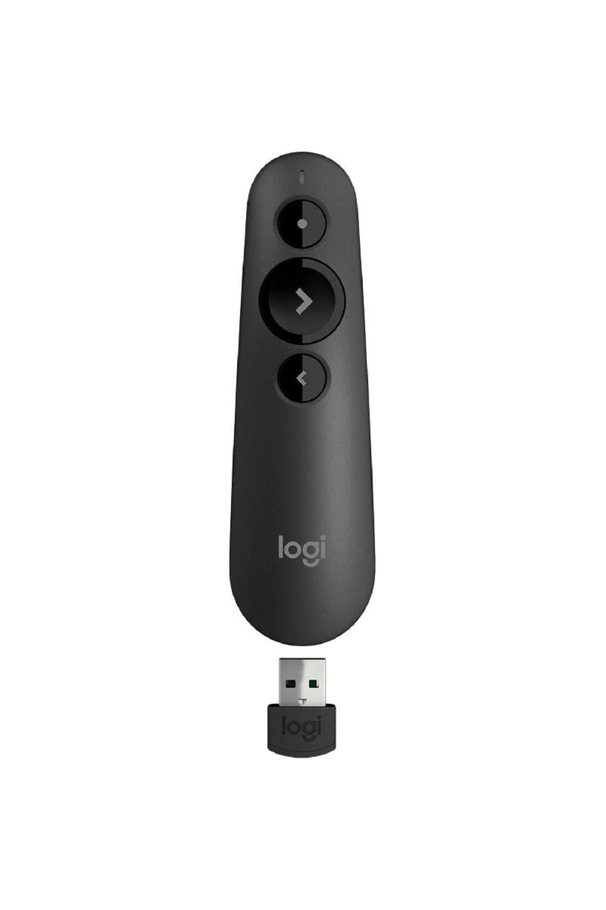logitech-جهاز عرض لاسلكي R500s مزود بمؤشر ليزر لنظامي التشغيل Mac وWindows وبلوتوث/لاسلكي بطول 20 مترًا 1