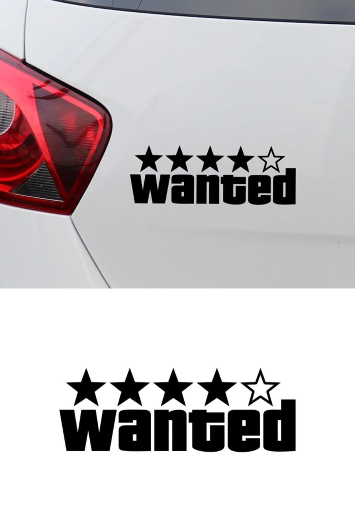 TSC Wanted Aranıyor oto Sticker Araba etiket Siyah Renk 20CM