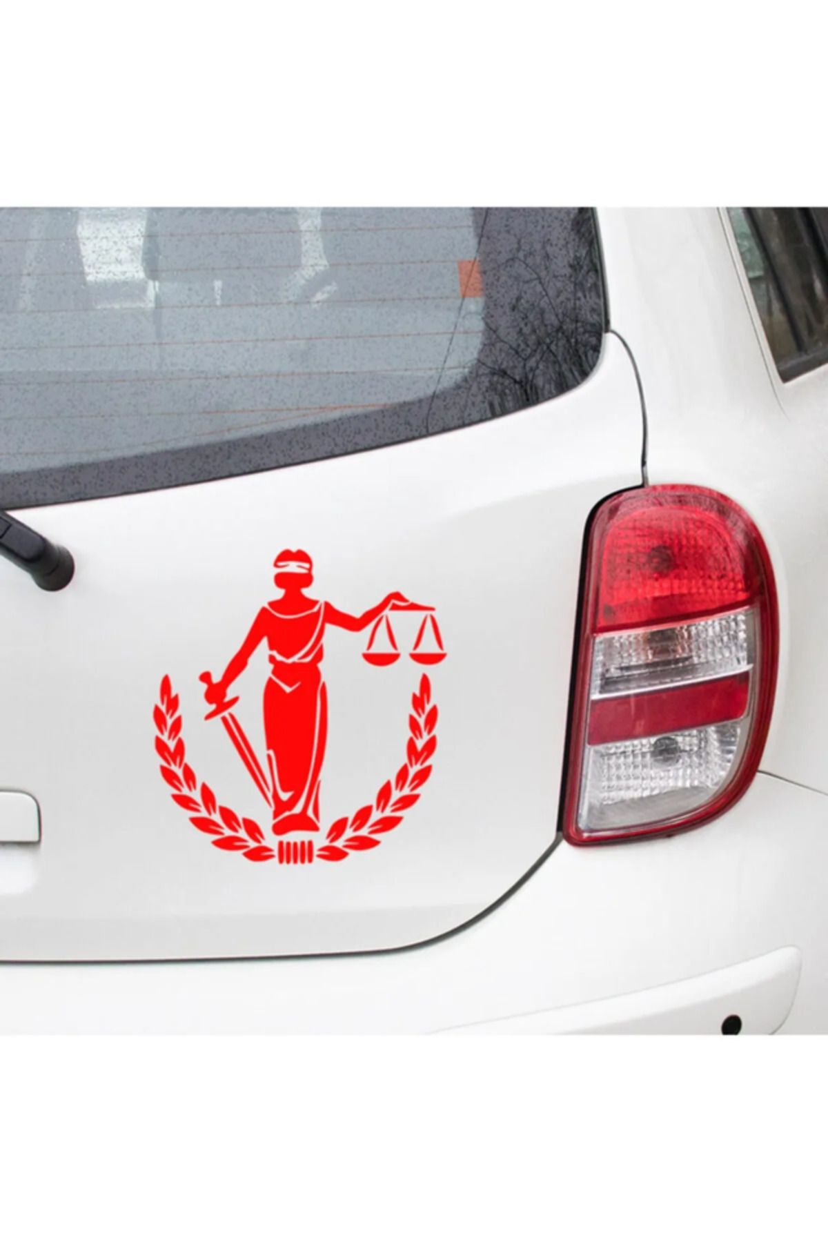 TSC Adelet Simgesi Terazi Araba Oto Leptop Sticker 20cm Kırmızı Renk