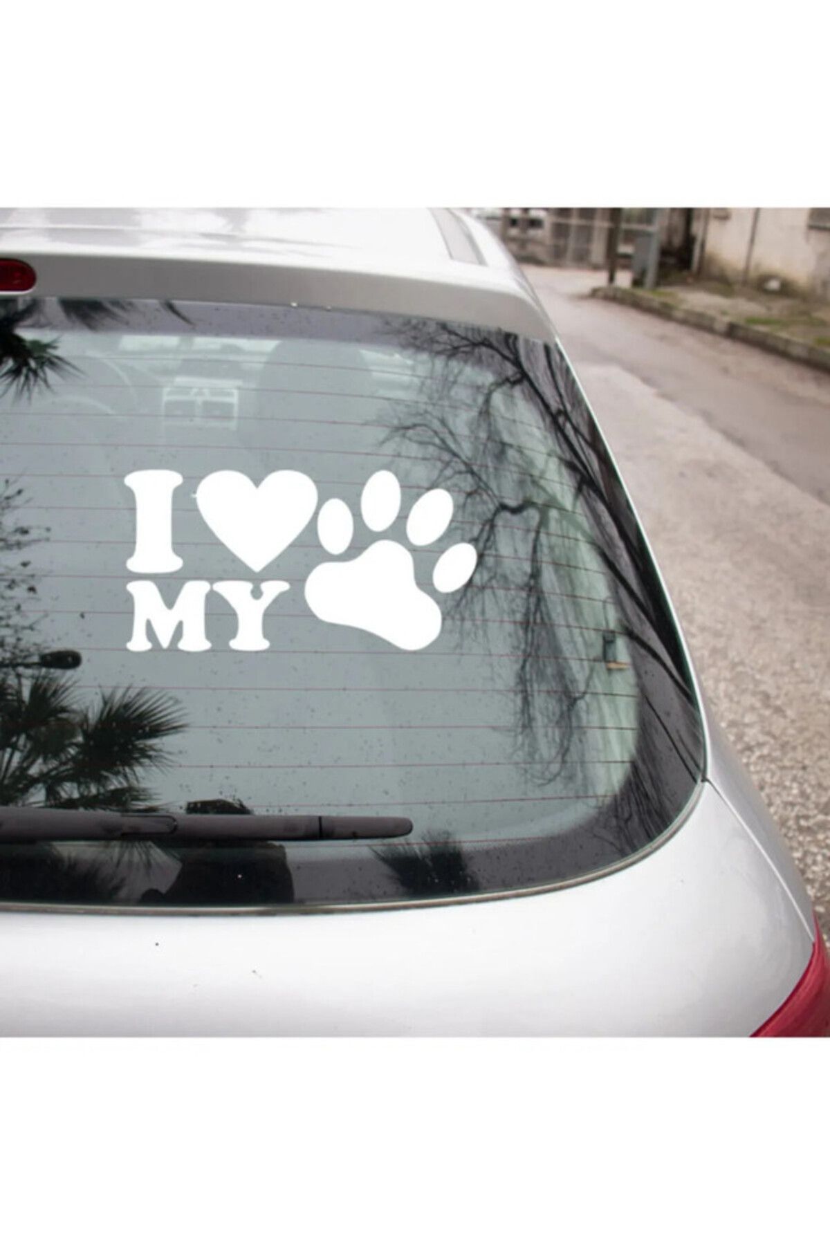 TSC Kedi Köpek Pet Araba oto Sticker Pati Resmi Beyaz Renk