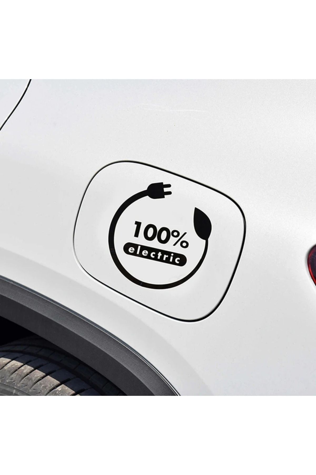 TSC Elektrikli Araba Depo kapağı Uyarı Sticker Etiketi Sİyah renk 14CM