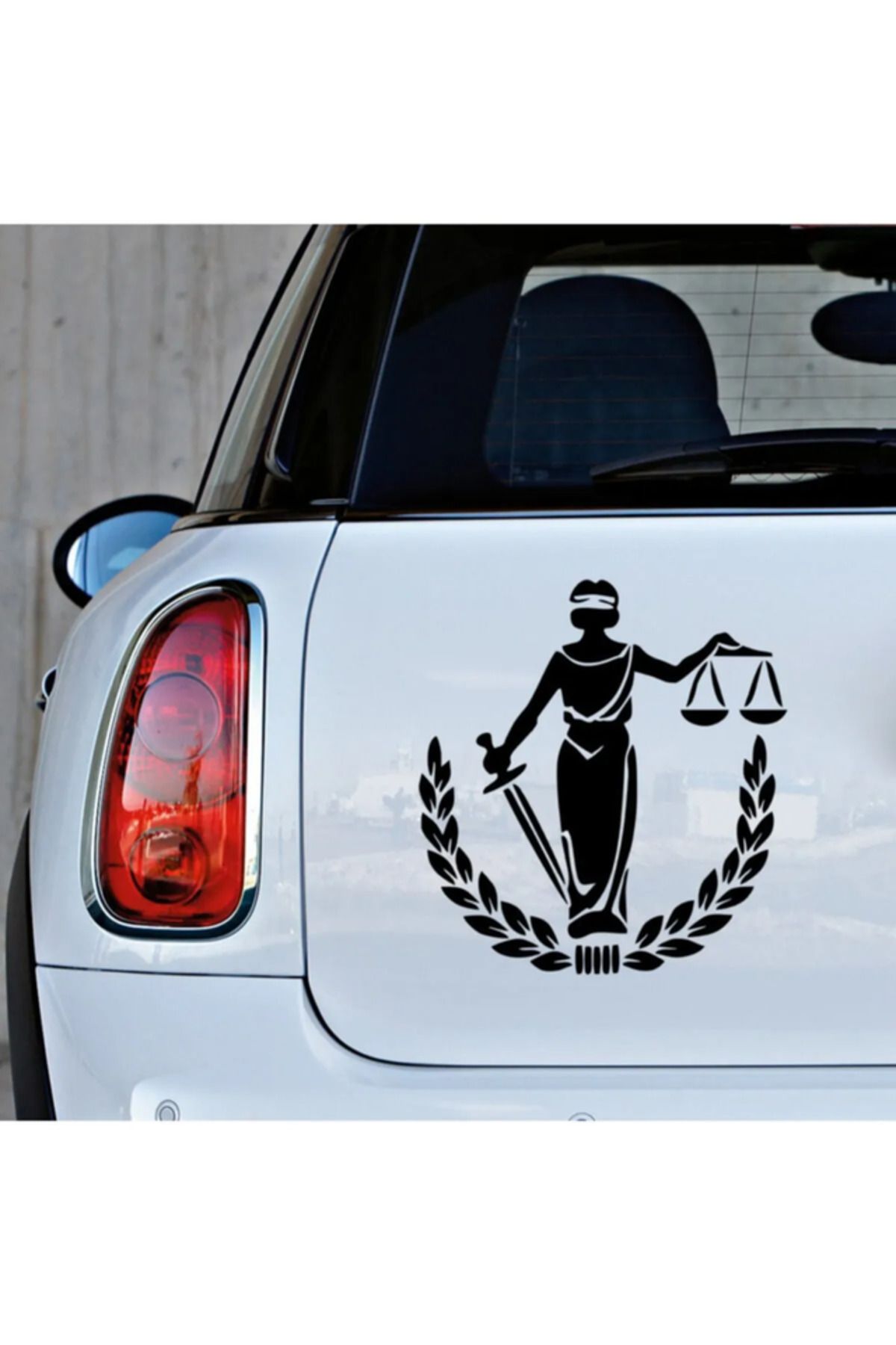 TSC Adelet Simgesi Terazi Araba Oto Leptop Sticker 20cm Siyah Renk