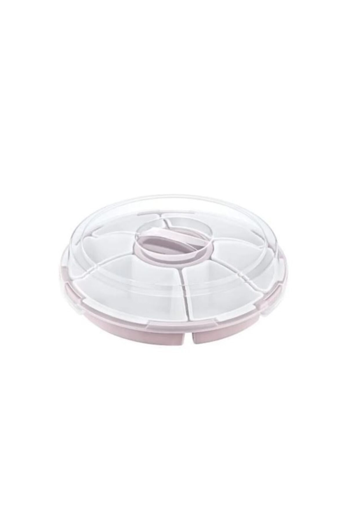 Şener collection-7 Compartment Nut and Snack Presentation Plate with Rotating Lid – Organizer with Transparent Lid 2