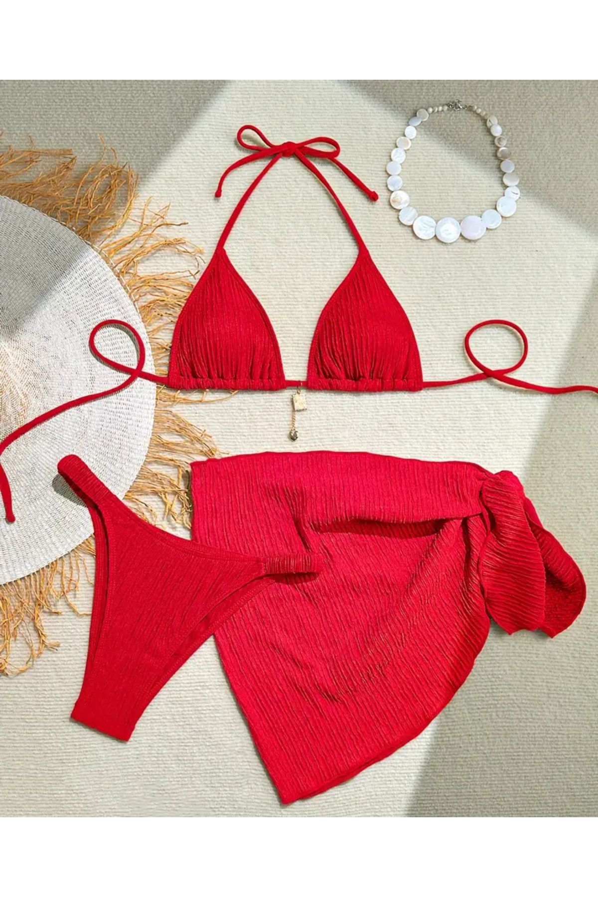 wishe Kırmızı Bikini Takım