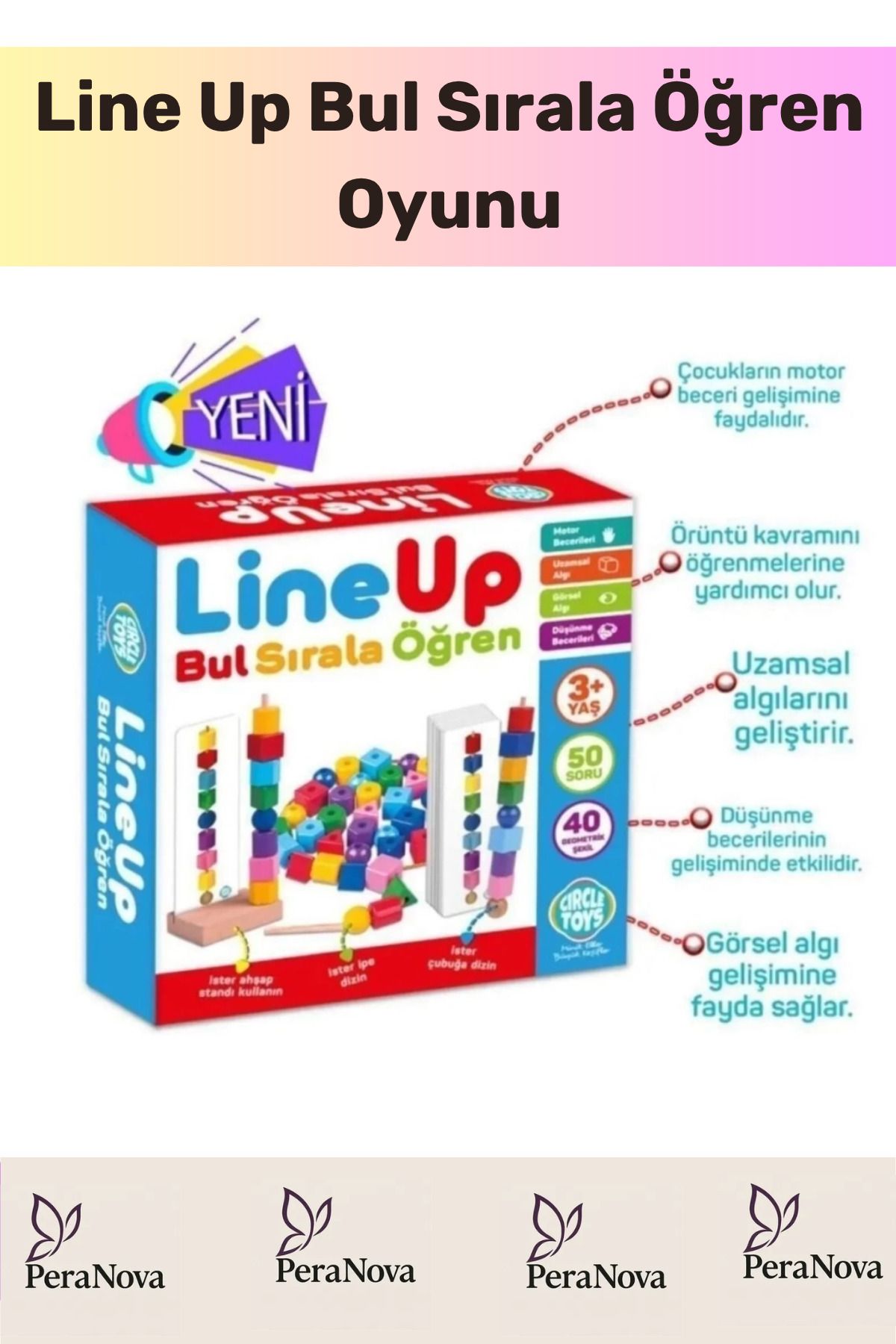 PeraNova Özel Seri Mantıklı Düşünme El Göz Kordinasyonu Eğitici Bul Sırala Öğren Oyunu