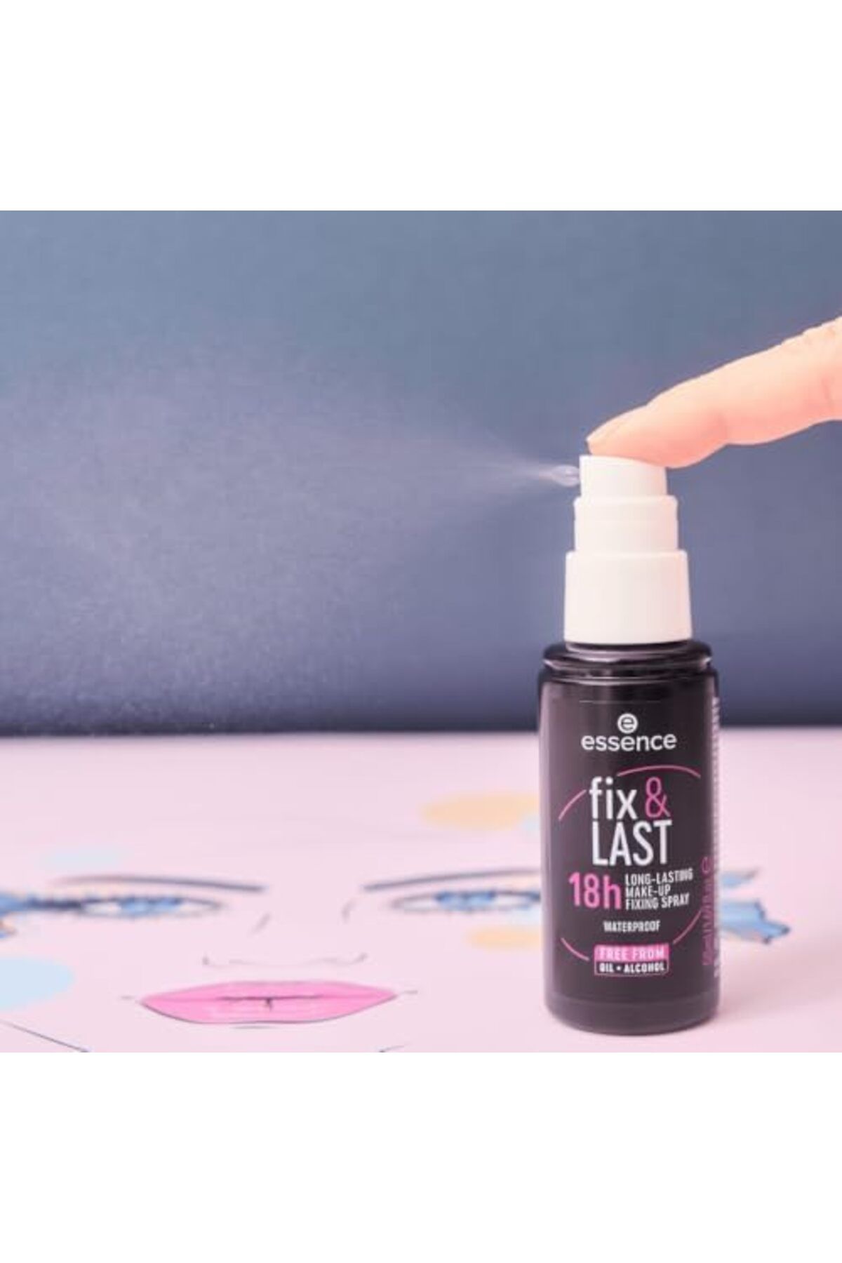Essence-fix & last 18h long lasting make-up fixing spray, transparent, matting, fixing, express resu 4