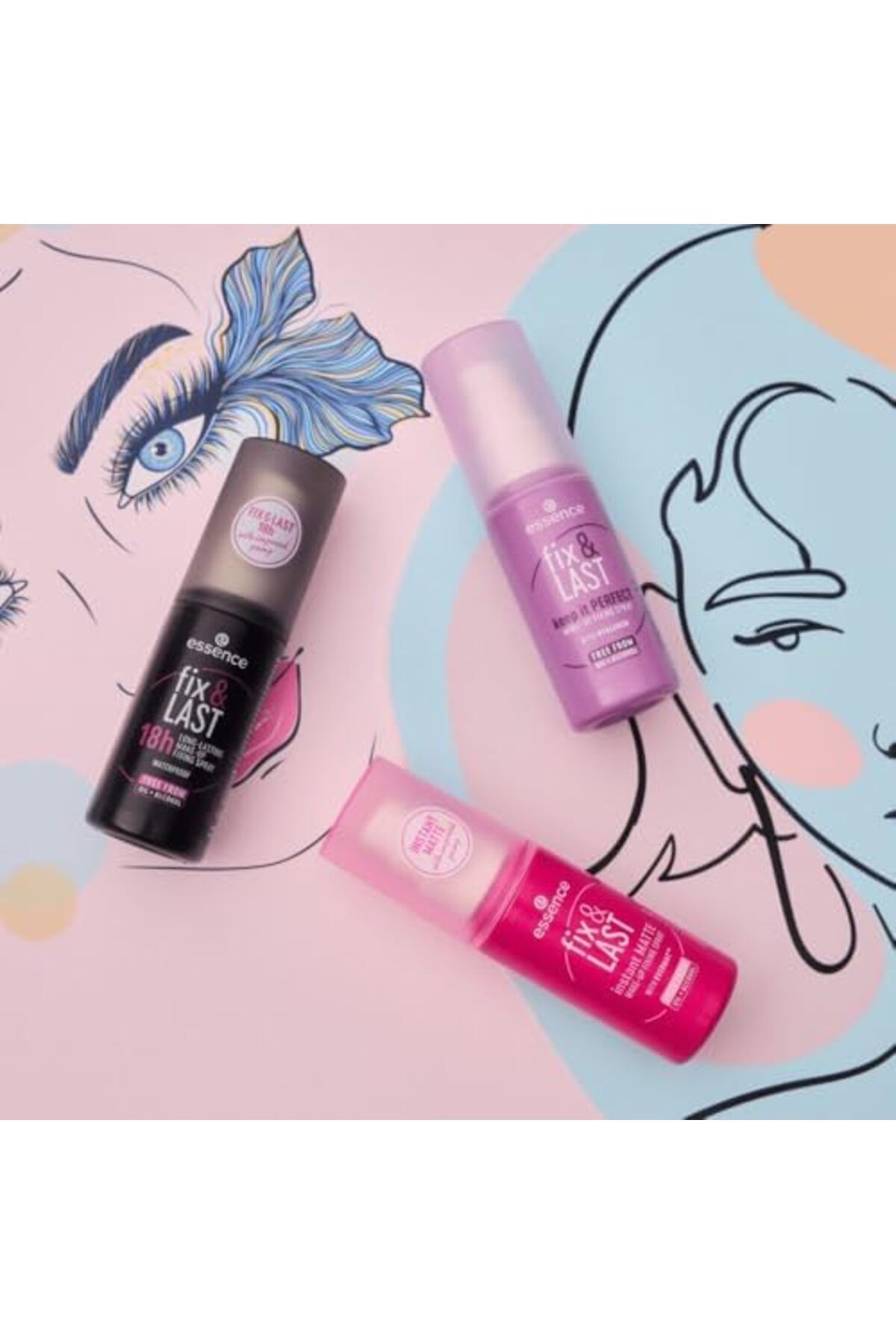 Essence-fix & last 18h long lasting make-up fixing spray, transparent, matting, fixing, express resu 5
