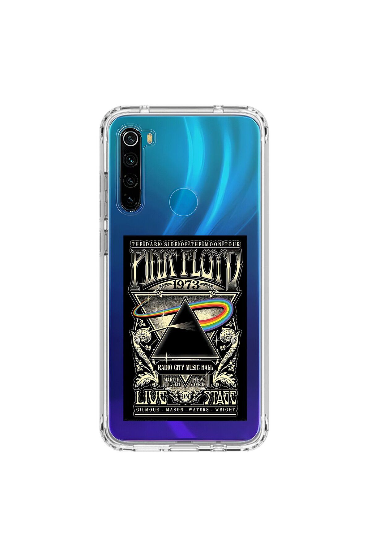 Dali Design Xiaomi Redmi Note 8 Uyumlu Şeffaf Kılıf Pink Floyd Tasarımlı