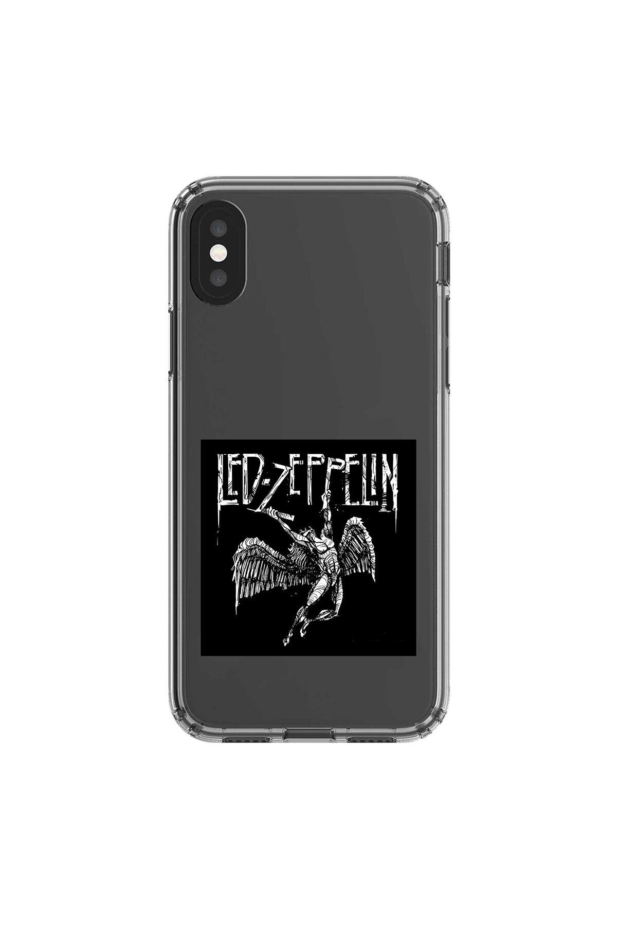 Dali Design iPhone XS Max Uyumlu Şeffaf Kılıf Led Zeppelin Tasarımlı