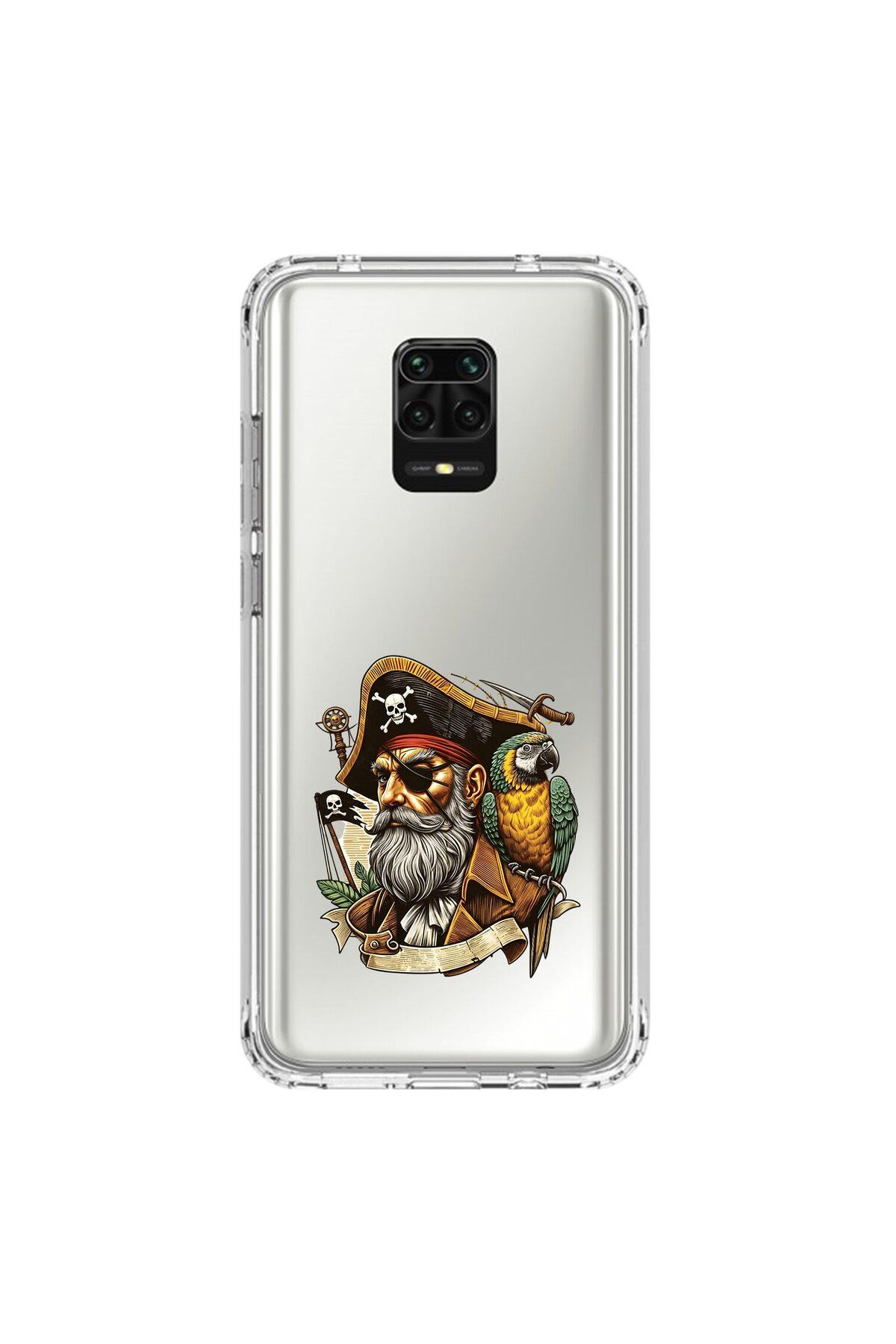 Dali Design Xiaomi Redmi Note 9 Pro Uyumlu Şeffaf Kılıf Pirate 3 Tasarımlı