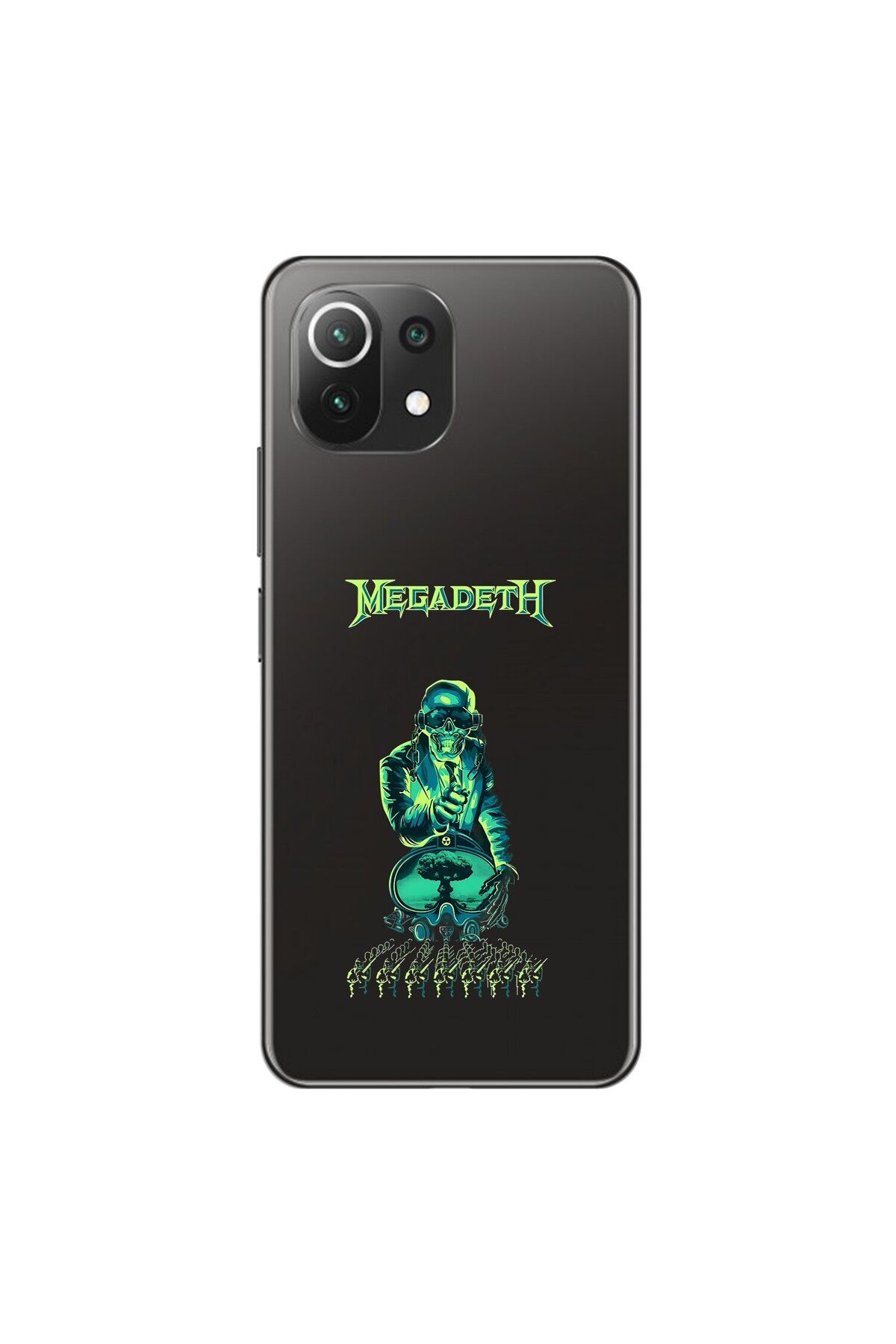 Dali Design Xiaomi Mi 11 Lite Uyumlu Şeffaf Kılıf Mega Death Tasarımlı