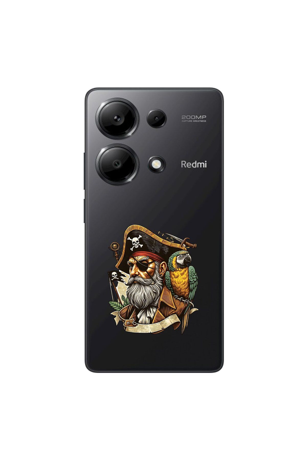 Dali Design Xiaomi Redmi Note 13 Pro Uyumlu Şeffaf Kılıf Pirate 3 Tasarımlı