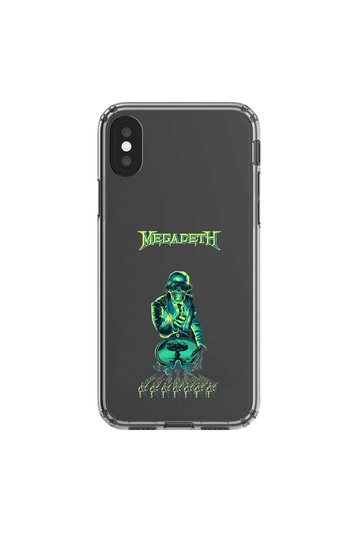 Dali Design iPhone X Uyumlu Şeffaf Kılıf Mega Death Tasarımlı
