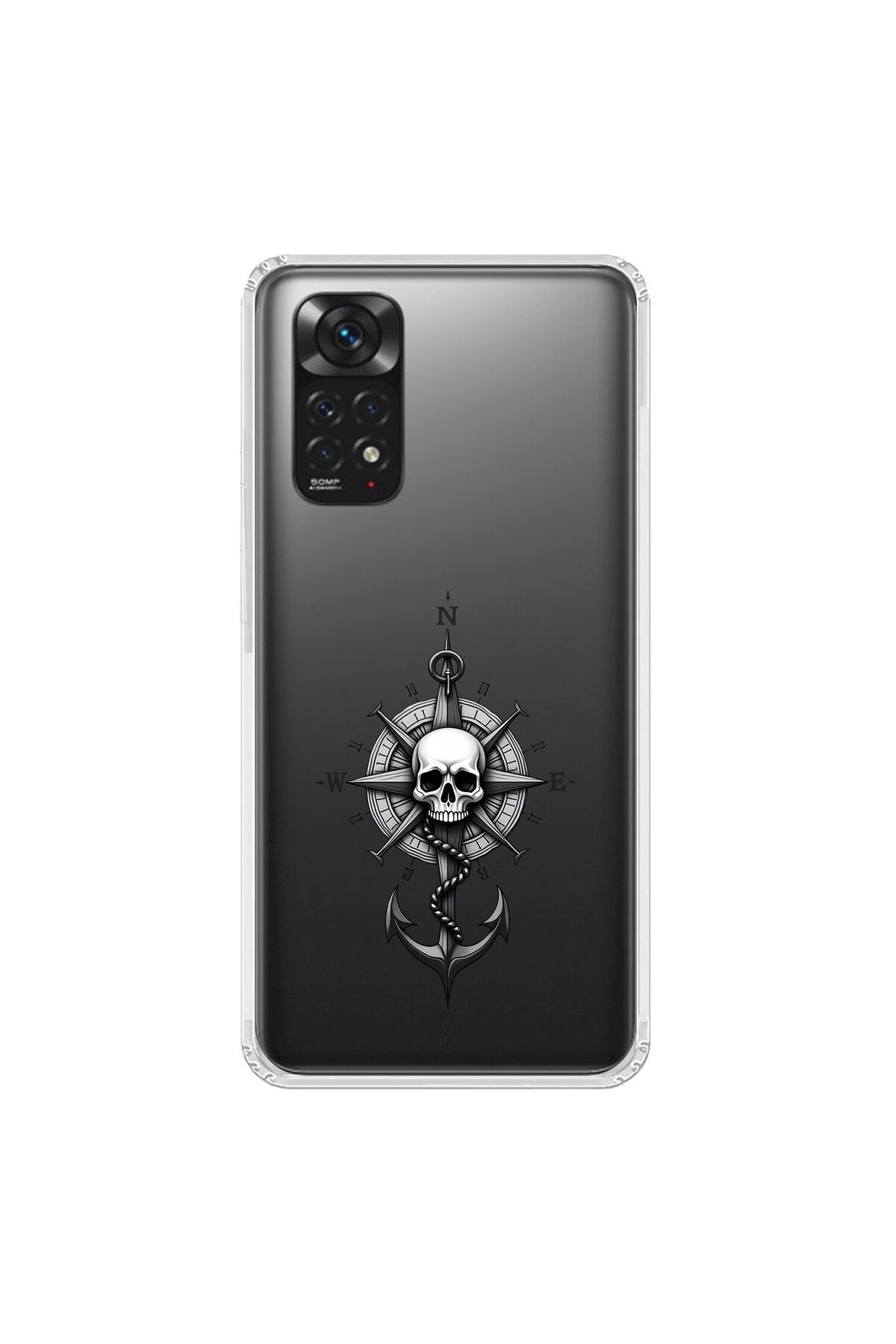 Dali Design Xiaomi Redmi Note 11 Uyumlu Şeffaf Kılıf Pirate 5 Tasarımlı