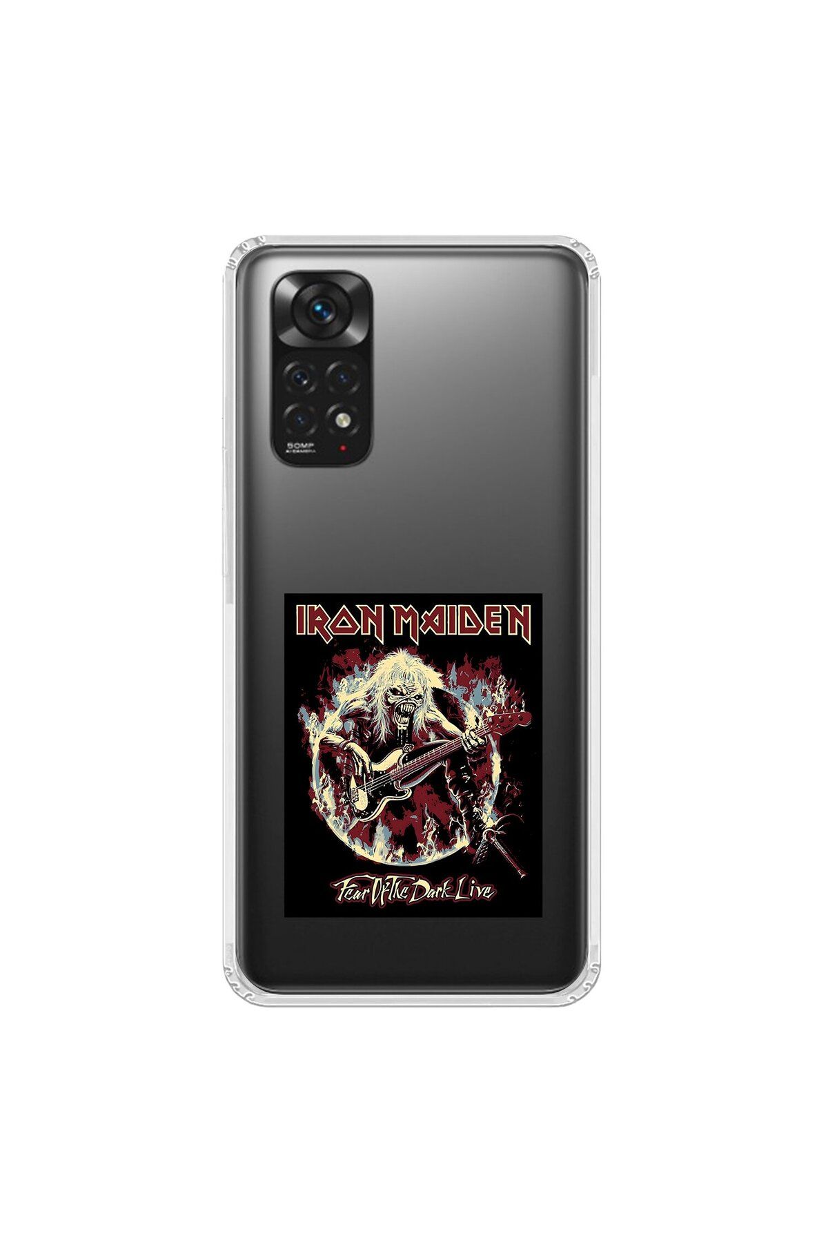 Dali Design Xiaomi Redmi Note 11 Uyumlu Şeffaf Kılıf Iron Maiden Tasarımlı