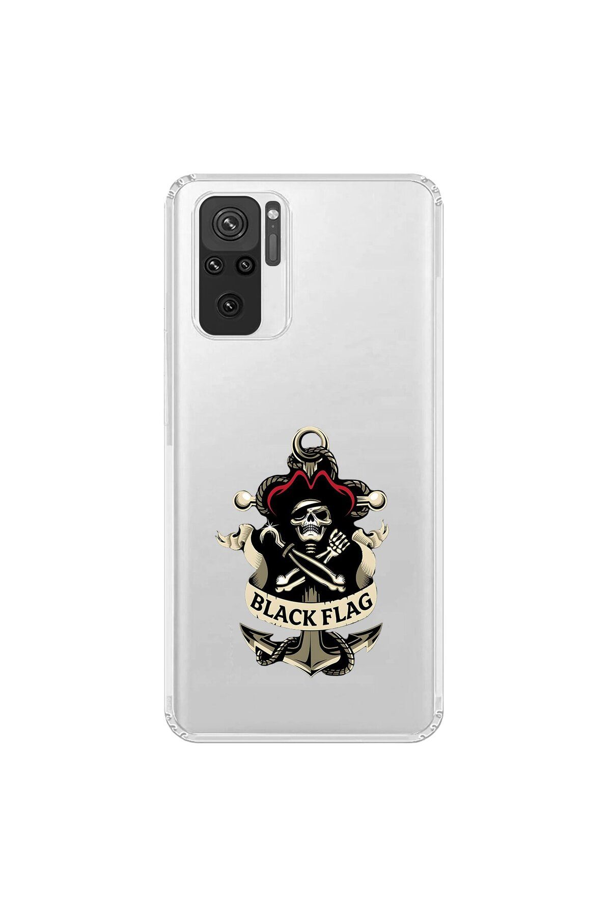 Dali Design Xiaomi Redmi Note 10 Uyumlu Şeffaf Kılıf Pirate 4 Tasarımlı