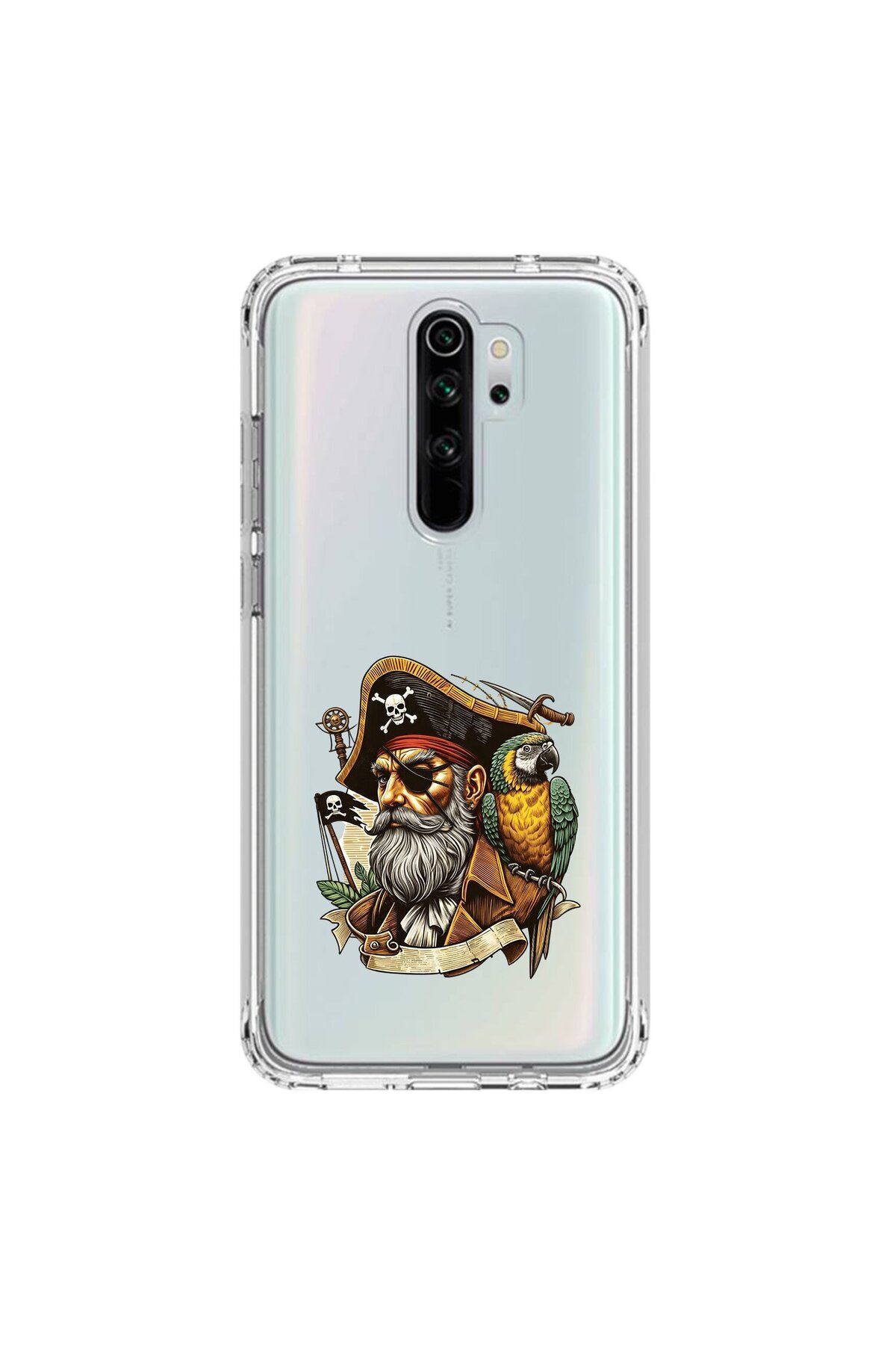 Dali Design Xiaomi Redmi Note 8 Pro Uyumlu Şeffaf Kılıf Pirate 3 Tasarımlı