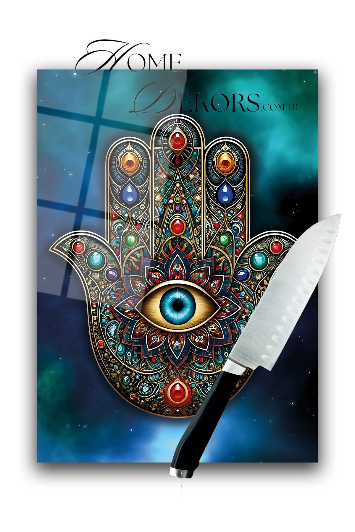 home dekors Cam Kesme Tahtası Doğrama Tablası Çeyizlik Hediyelik 35x25 cm