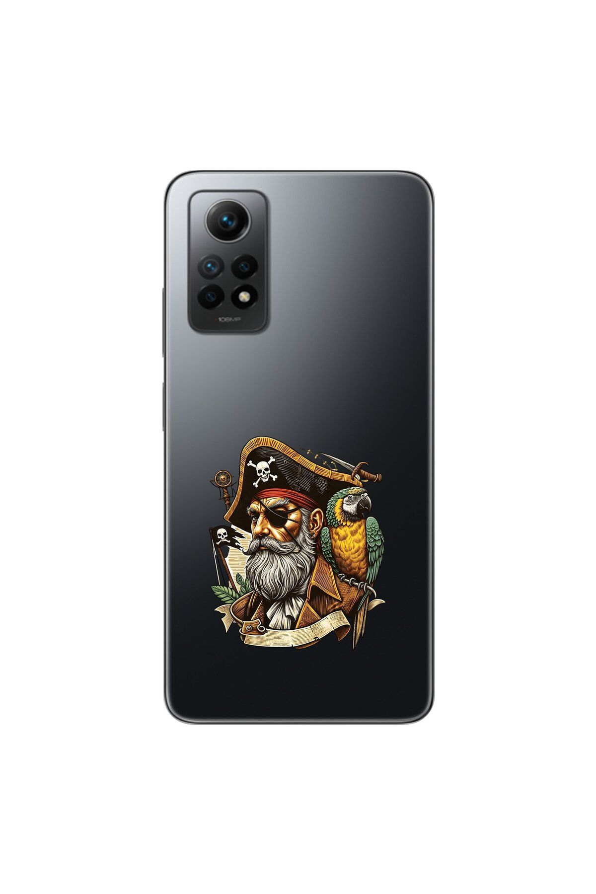 Dali Design Xiaomi Redmi Note 12 Pro Uyumlu Şeffaf Kılıf Pirate 3 Tasarımlı