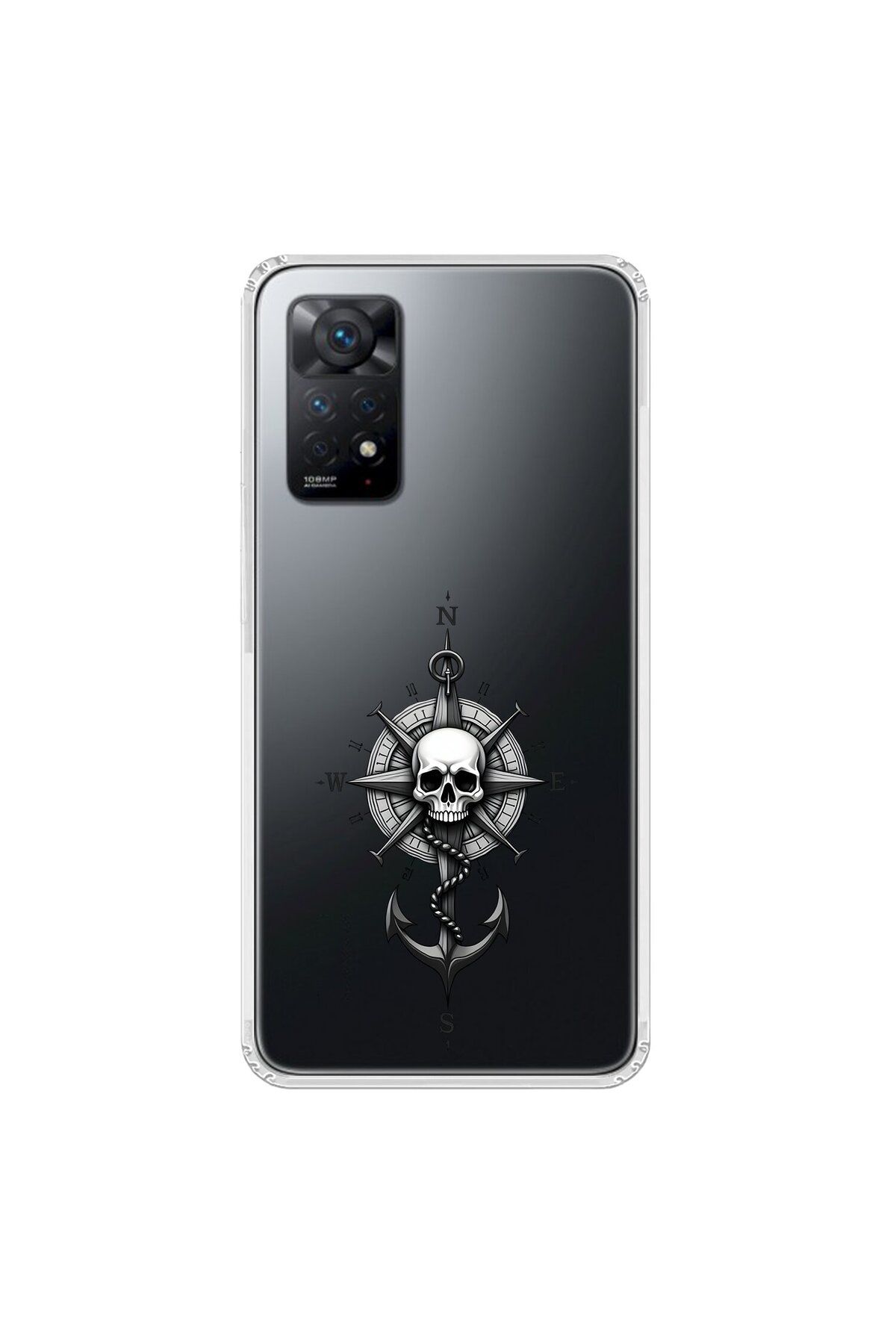 Dali Design Xiaomi Redmi Note 11 Pro Uyumlu Şeffaf Kılıf Pirate 5 Tasarımlı