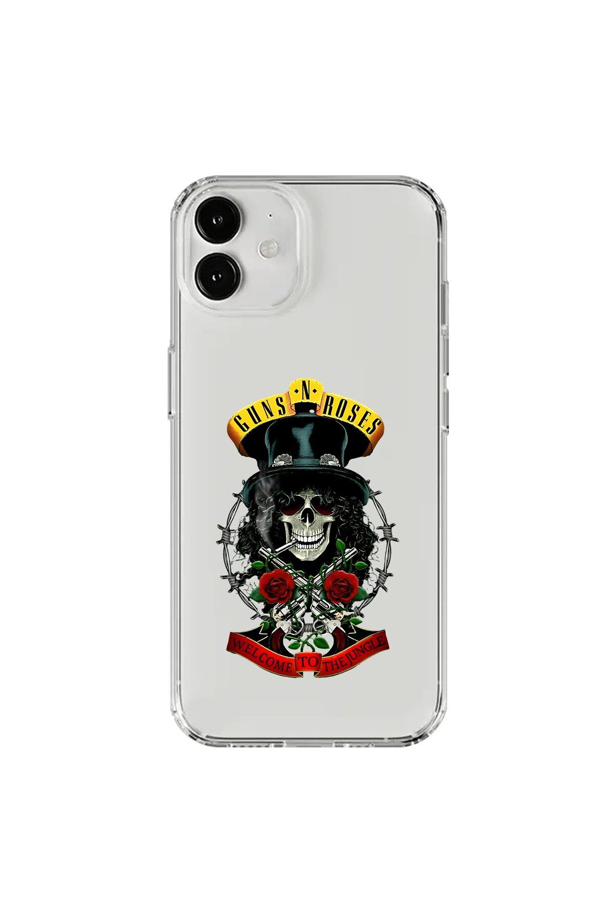 Dali Design iPhone 12 Uyumlu Şeffaf Kılıf Guns N' Roses Tasarımlı
