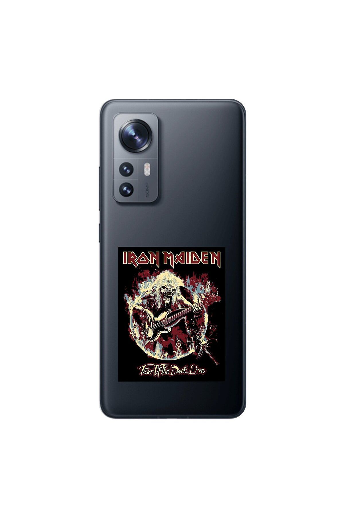 Dali Design Xiaomi Mi 12 Pro Uyumlu Şeffaf Kılıf Iron Maiden Tasarımlı