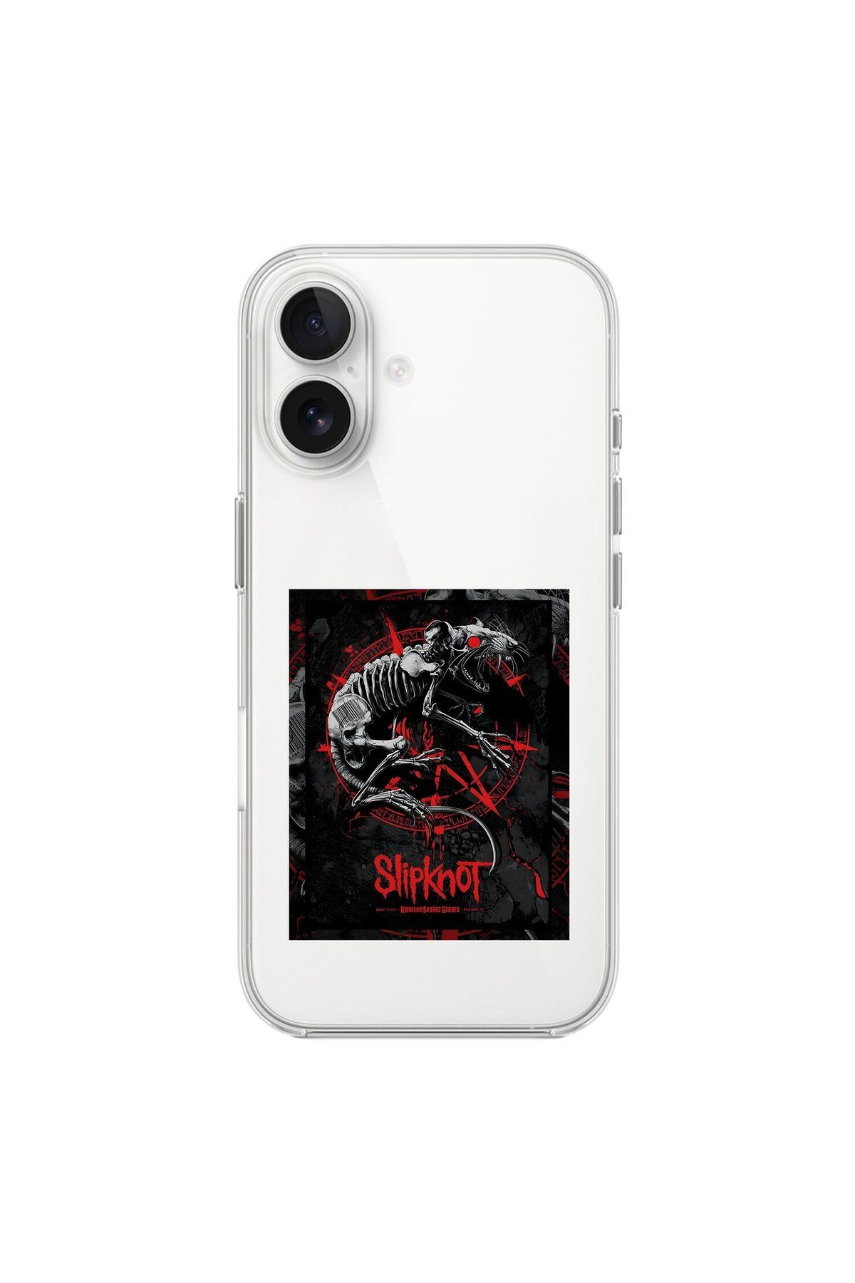 Dali Design iPhone 16 Plus Uyumlu Şeffaf Kılıf Slipknot Tasarımlı