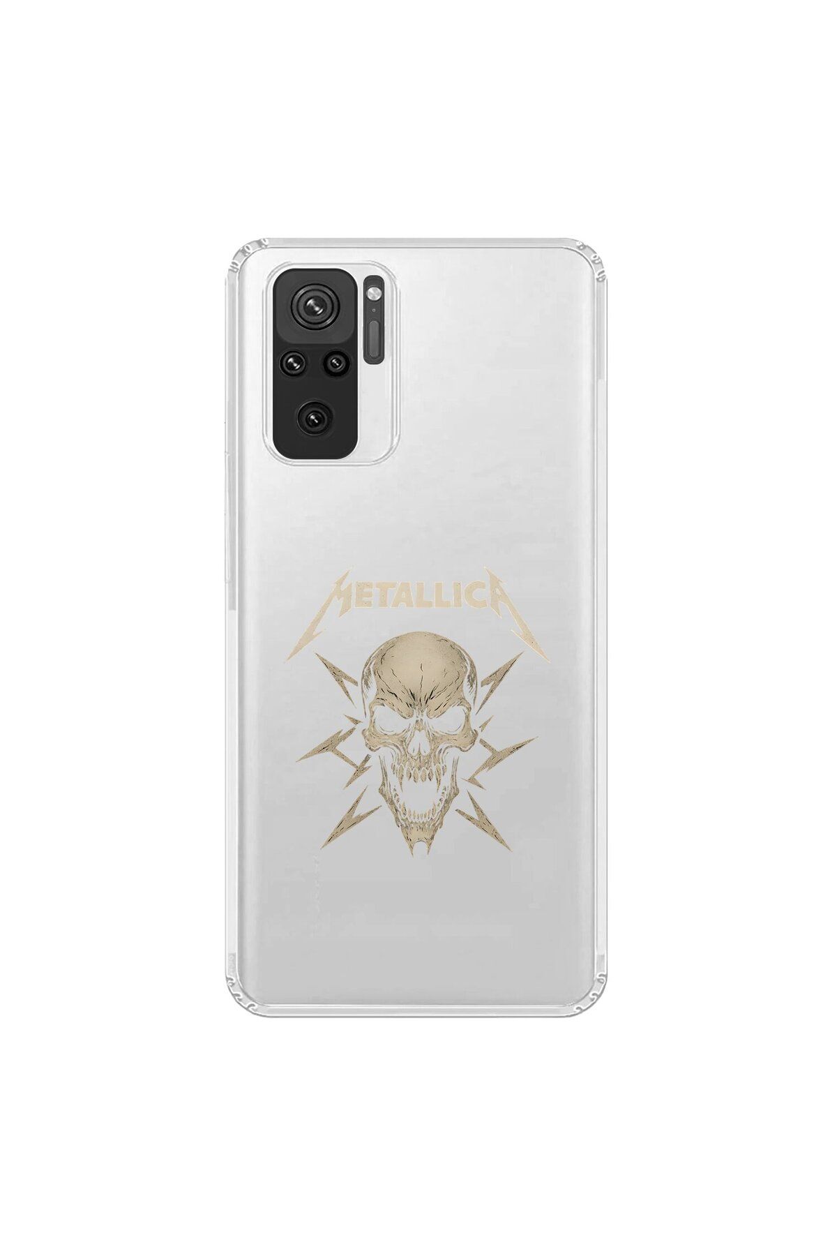 Dali Design Xiaomi Redmi Note 10 Uyumlu Şeffaf Kılıf Metallica Tasarımlı
