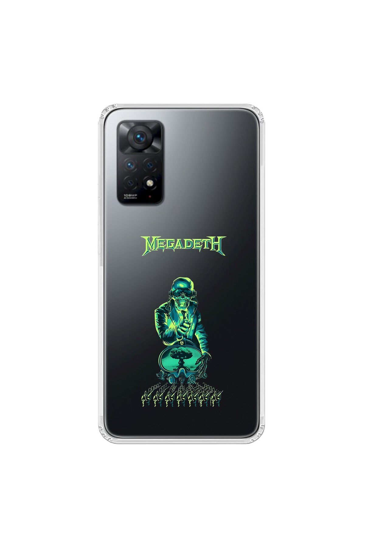Dali Design Xiaomi Redmi Note 11 Pro Uyumlu Şeffaf Kılıf Mega Death Tasarımlı