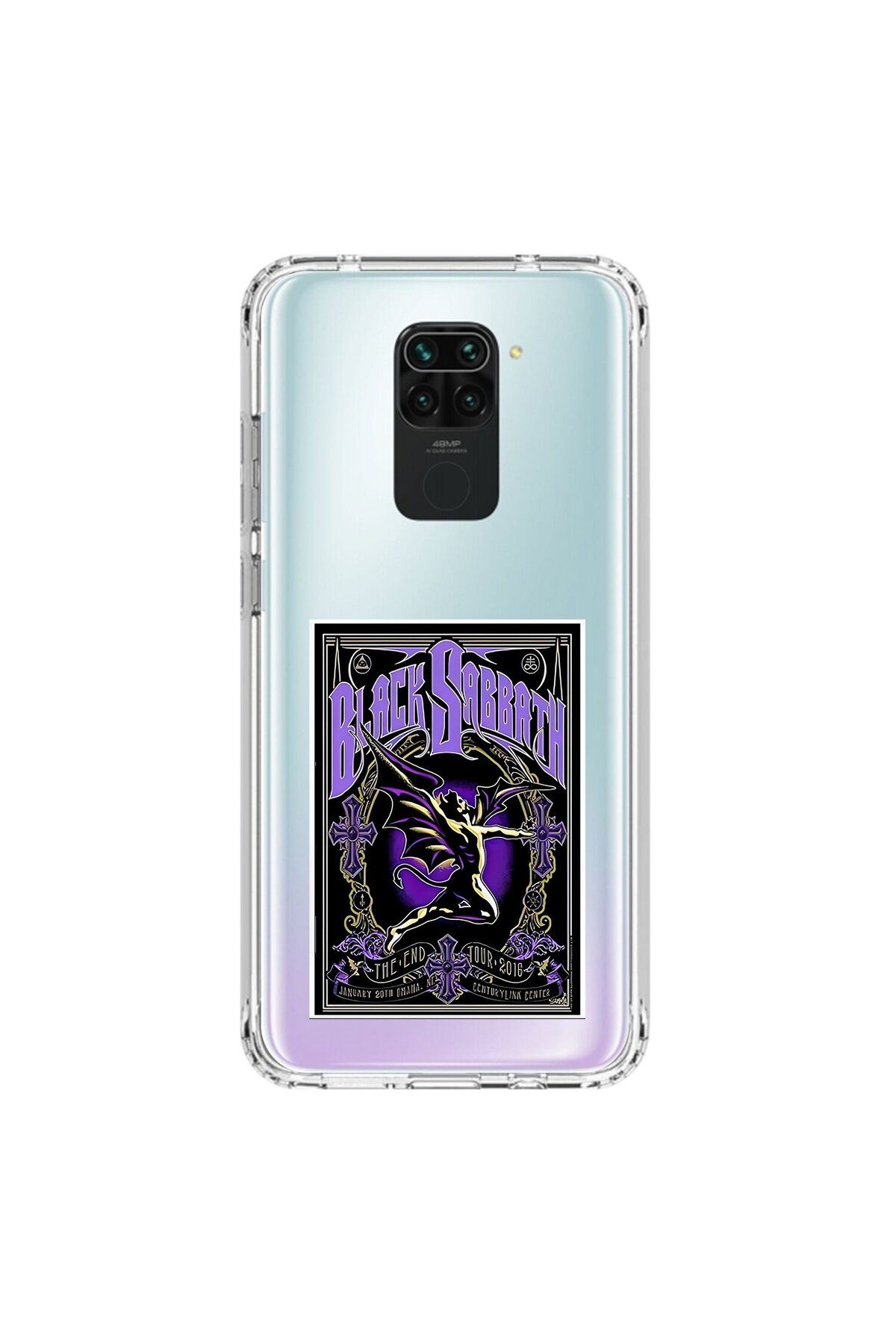 Dali Design Xiaomi Redmi Note 9 Uyumlu Şeffaf Kılıf Black Sabbath Tasarımlı