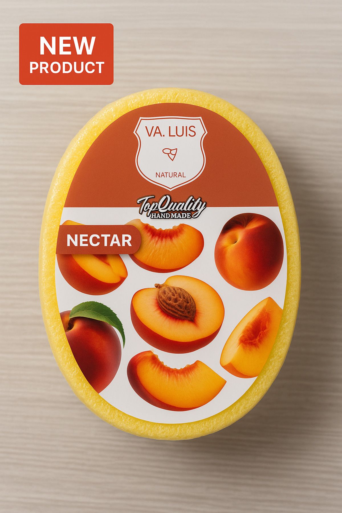 Va.Luis Juicy Peach Glow | Doğal Süngerli Sabun 130 gr Duş ritüelinizde şeftali canlılığıyla arınma keyfi.