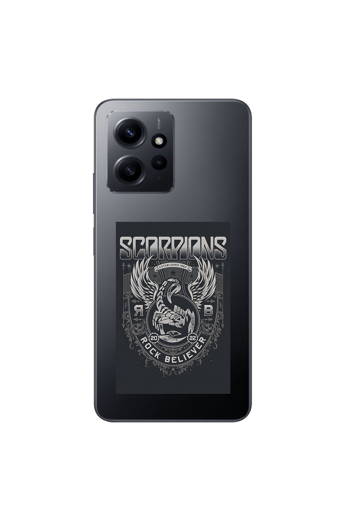 Dali Design Xiaomi Redmi Note 12 Uyumlu Şeffaf Kılıf Scorpions Tasarımlı