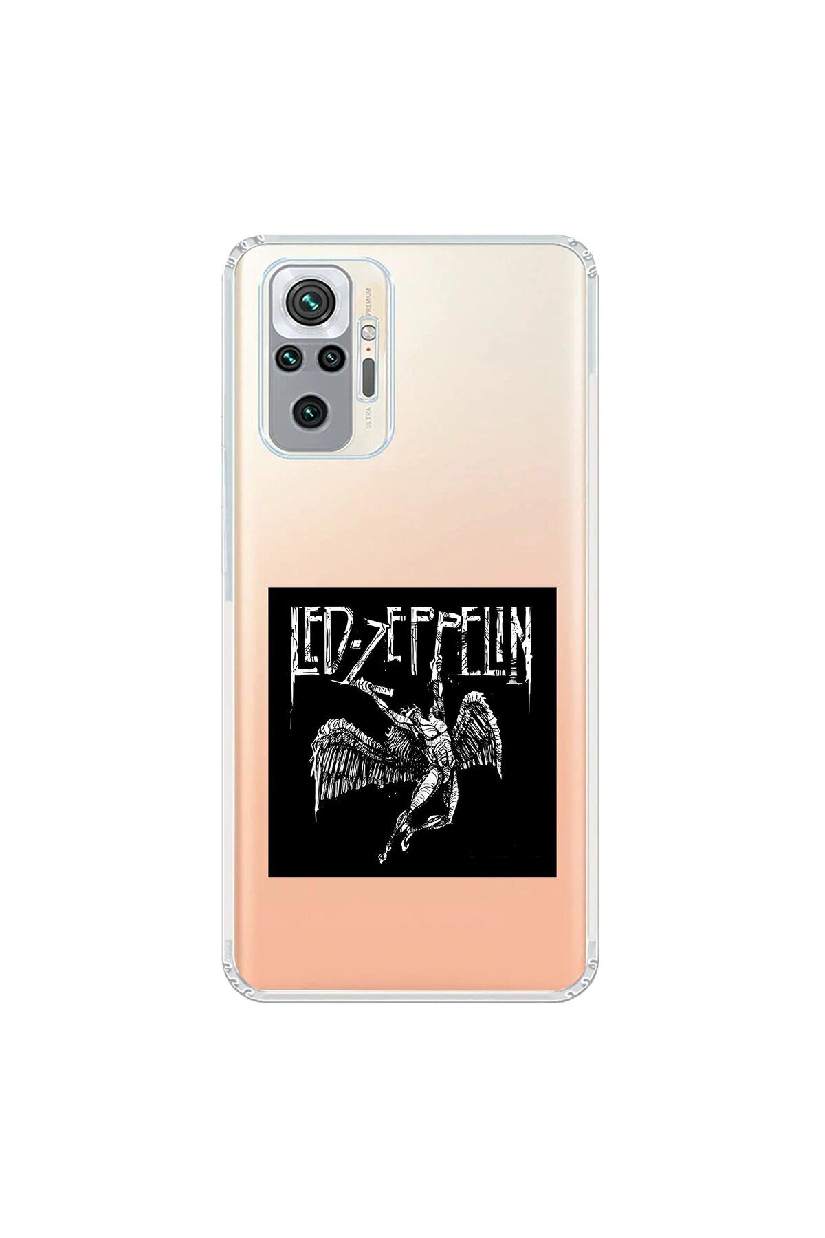 Dali Design Xiaomi Redmi Note 10 Pro Uyumlu Şeffaf Kılıf Led Zeppelin Tasarımlı