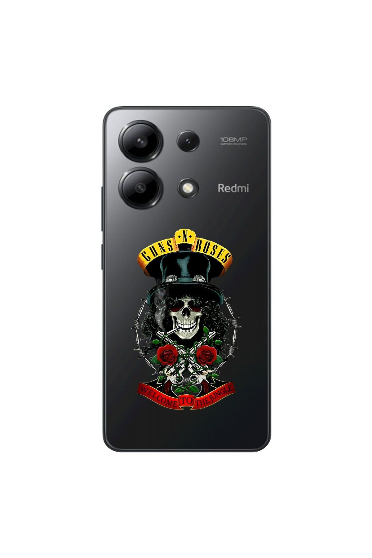 Dali Design Xiaomi Redmi Note 13 Uyumlu Şeffaf Kılıf Guns N' Roses Tasarımlı