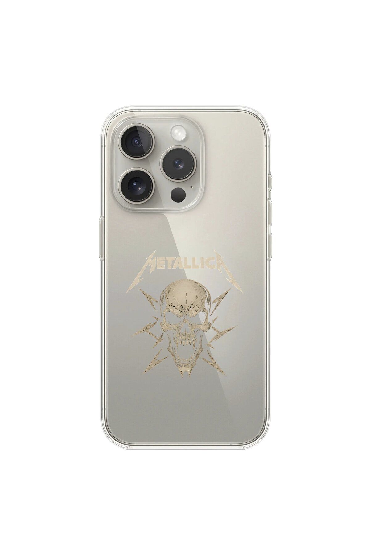 Dali Design iPhone 16 Pro Uyumlu Şeffaf Kılıf Metallica Tasarımlı