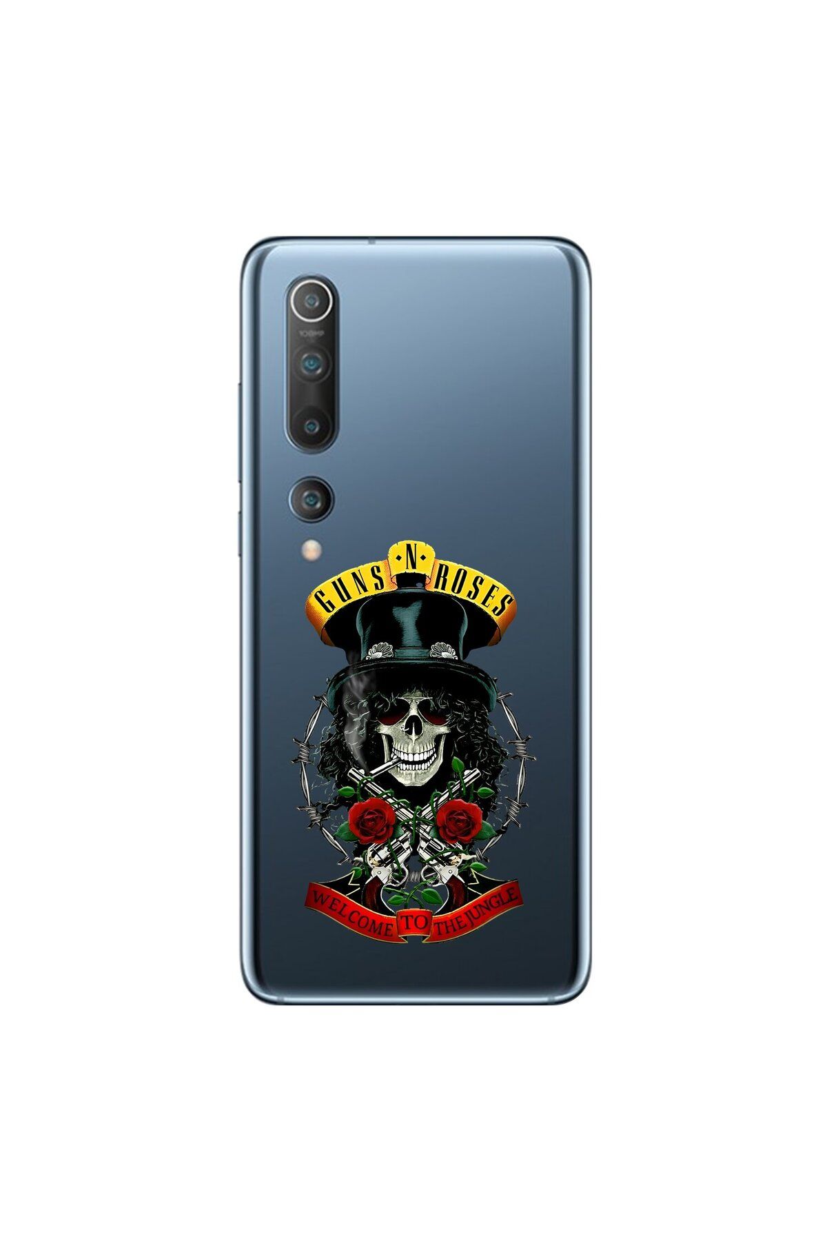 Dali Design Xiaomi Mi 10 Uyumlu Şeffaf Kılıf Guns N' Roses Tasarımlı