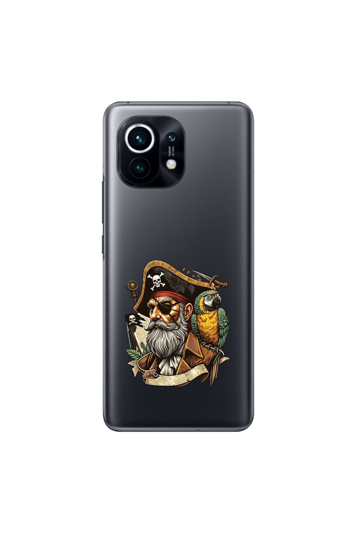 Dali Design Xiaomi Mi 11 Uyumlu Şeffaf Kılıf Pirate 3 Tasarımlı