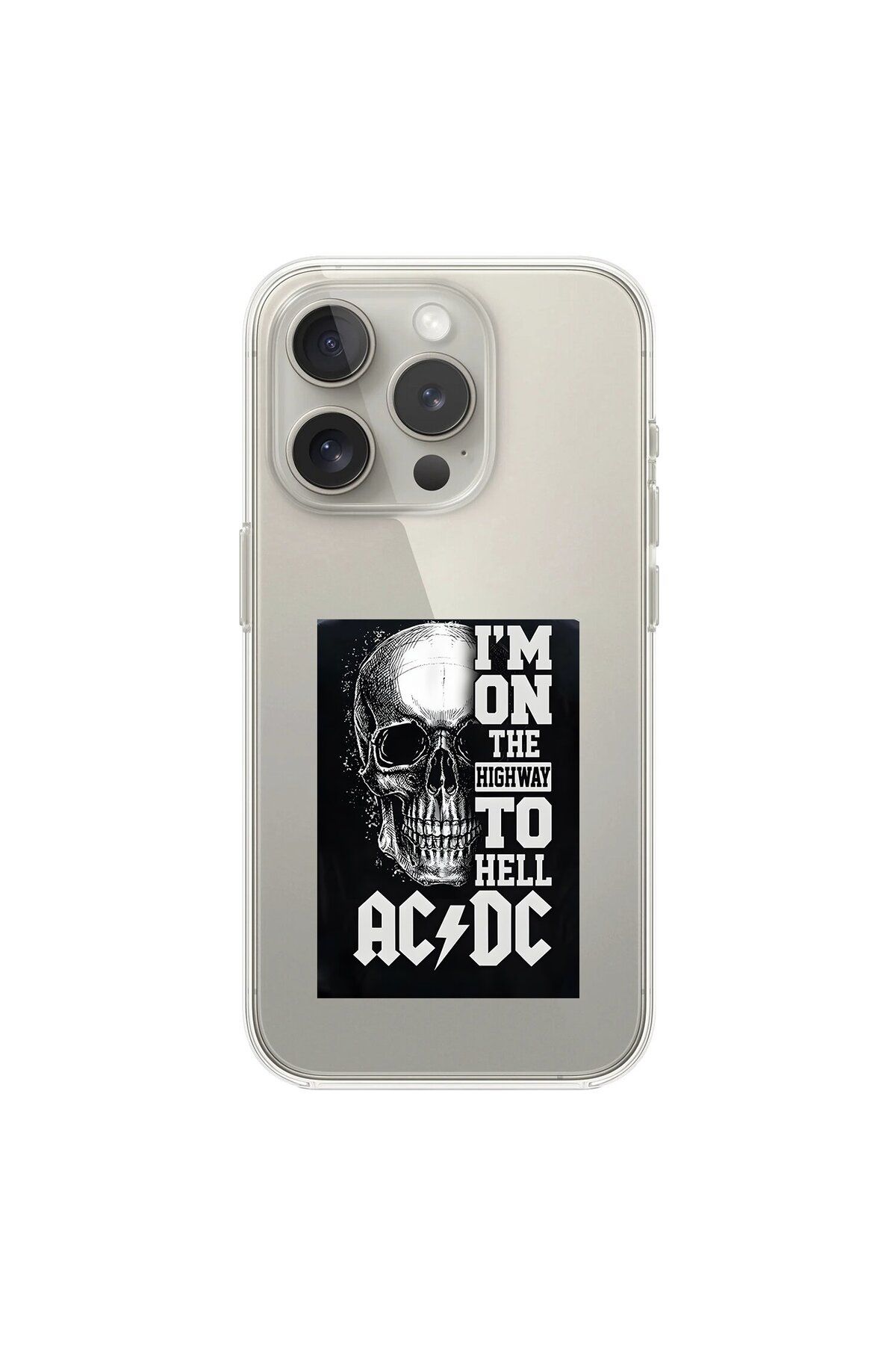 Dali Design iPhone 16 Pro Max Uyumlu Şeffaf Kılıf AC/DC Tasarımlı