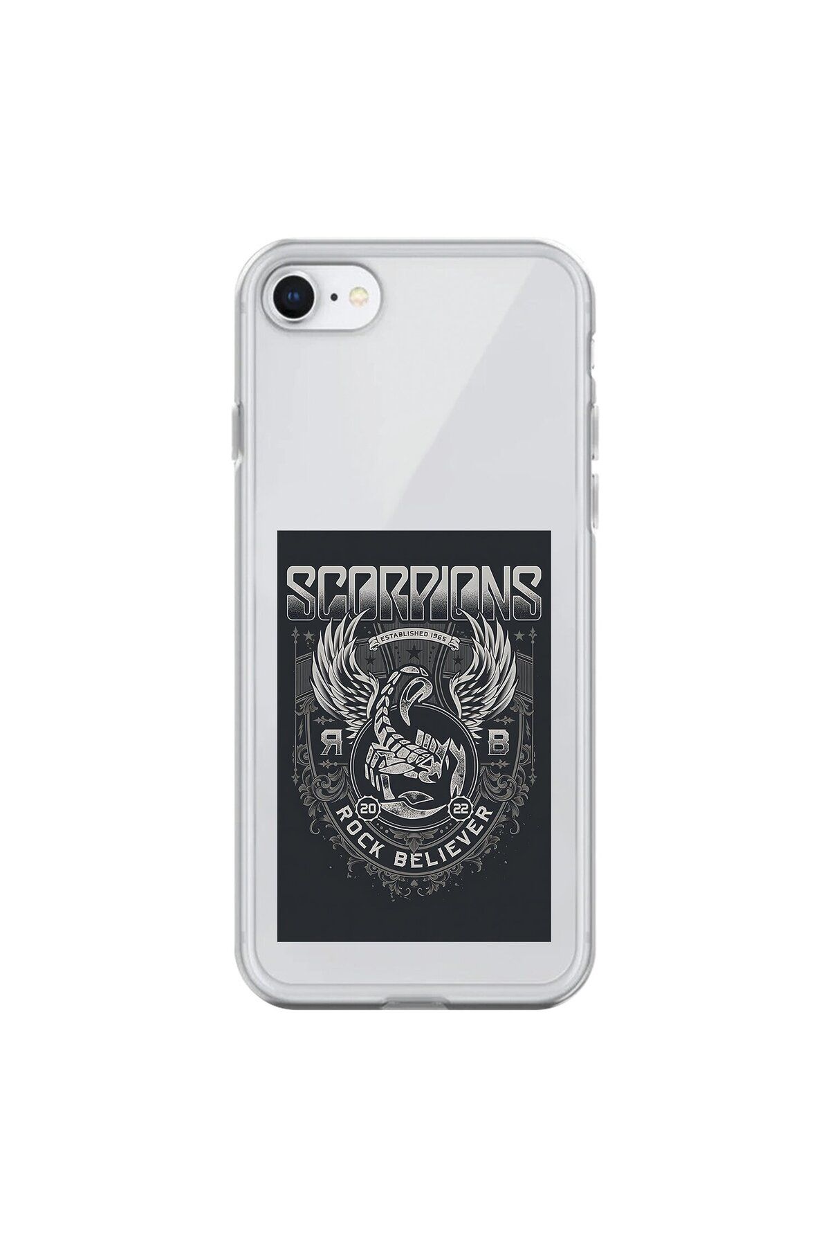 Dali Design iPhone 8 Uyumlu Şeffaf Kılıf Scorpions Tasarımlı