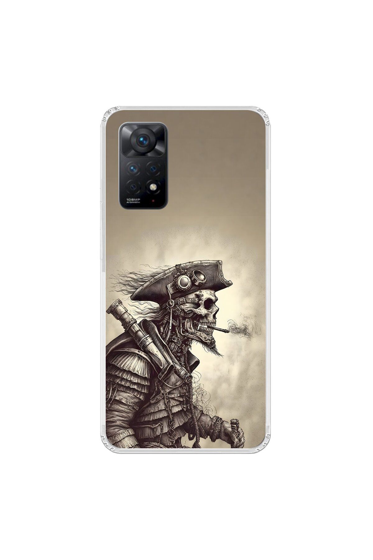 Dali Design Xiaomi Redmi Note 11 Pro Uyumlu Şeffaf Kılıf Pirate 1 Tasarımlı