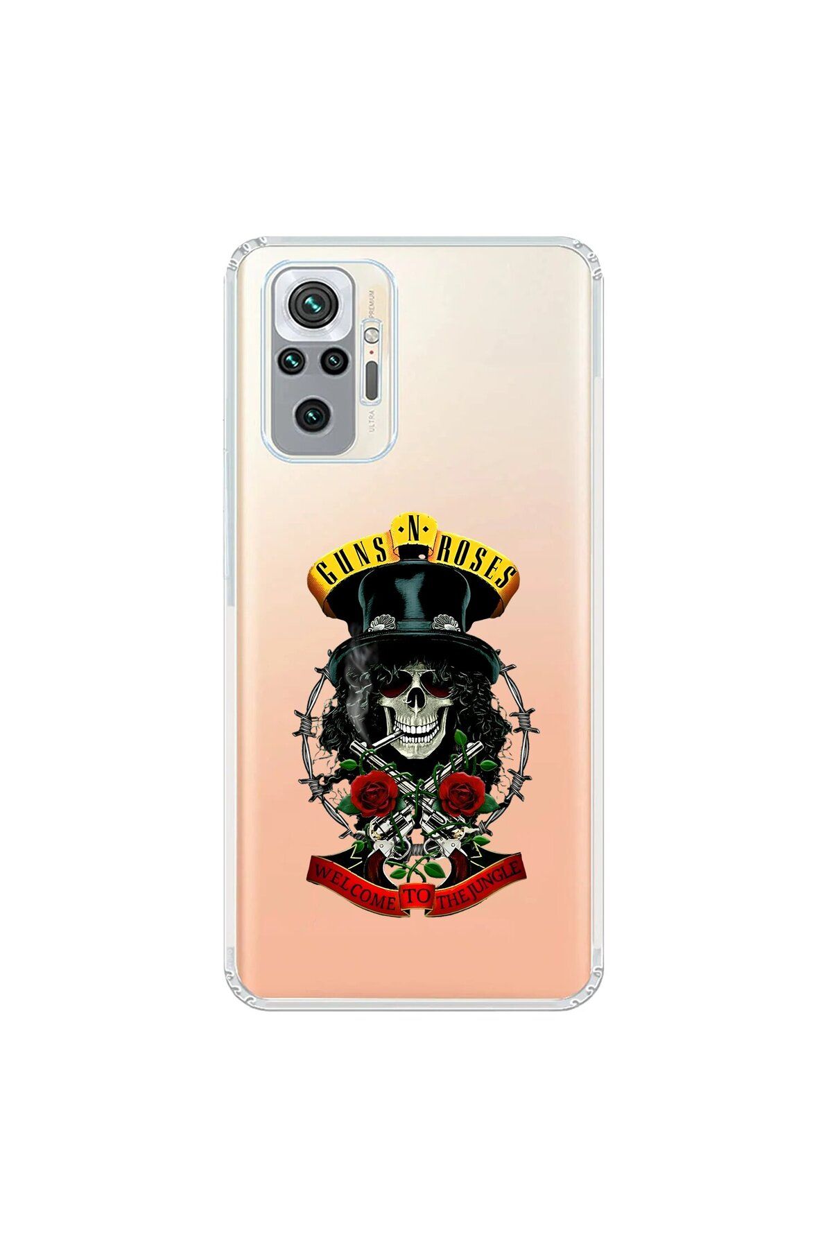 Dali Design Xiaomi Redmi Note 10 Pro Uyumlu Şeffaf Kılıf Guns N' Roses Tasarımlı