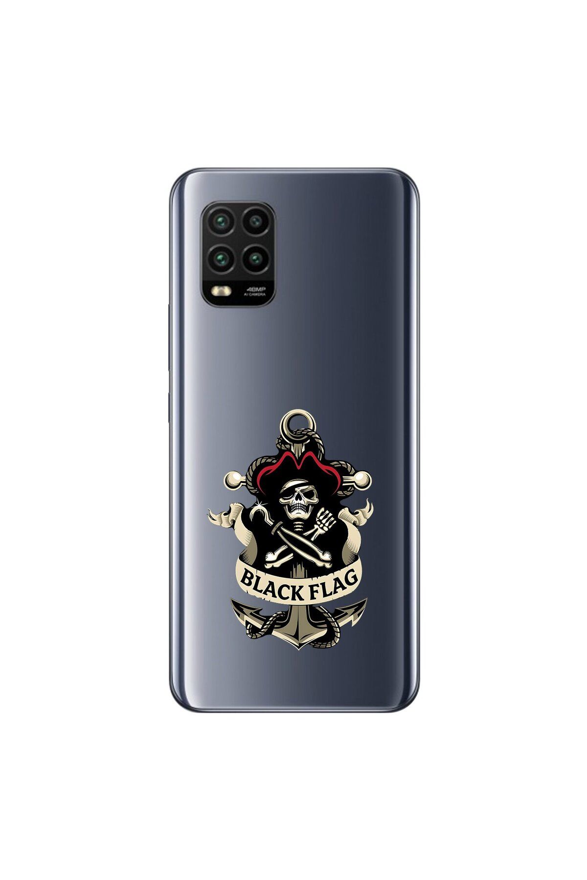 Dali Design Xiaomi Mi 10 Lite Uyumlu Şeffaf Kılıf Pirate 4 Tasarımlı