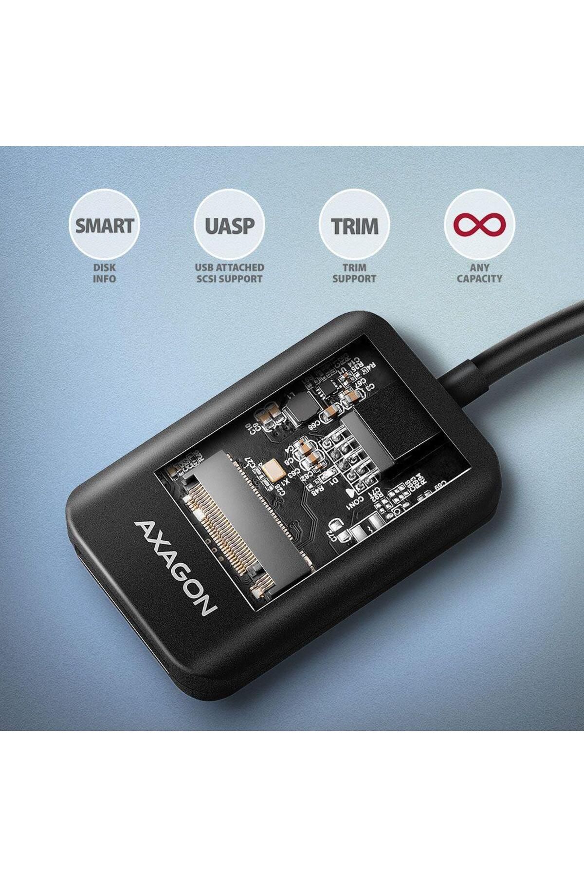 Axagon-Adaptor SSD M.2 NVMe SATA, Axagon ADM2-CM, USB Tip-C 4