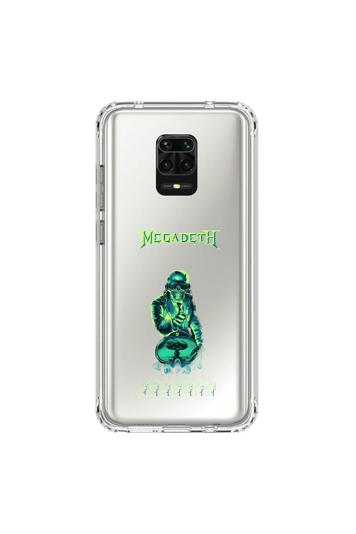 Dali Design Xiaomi Redmi Note 9 Pro Uyumlu Şeffaf Kılıf Mega Death Tasarımlı